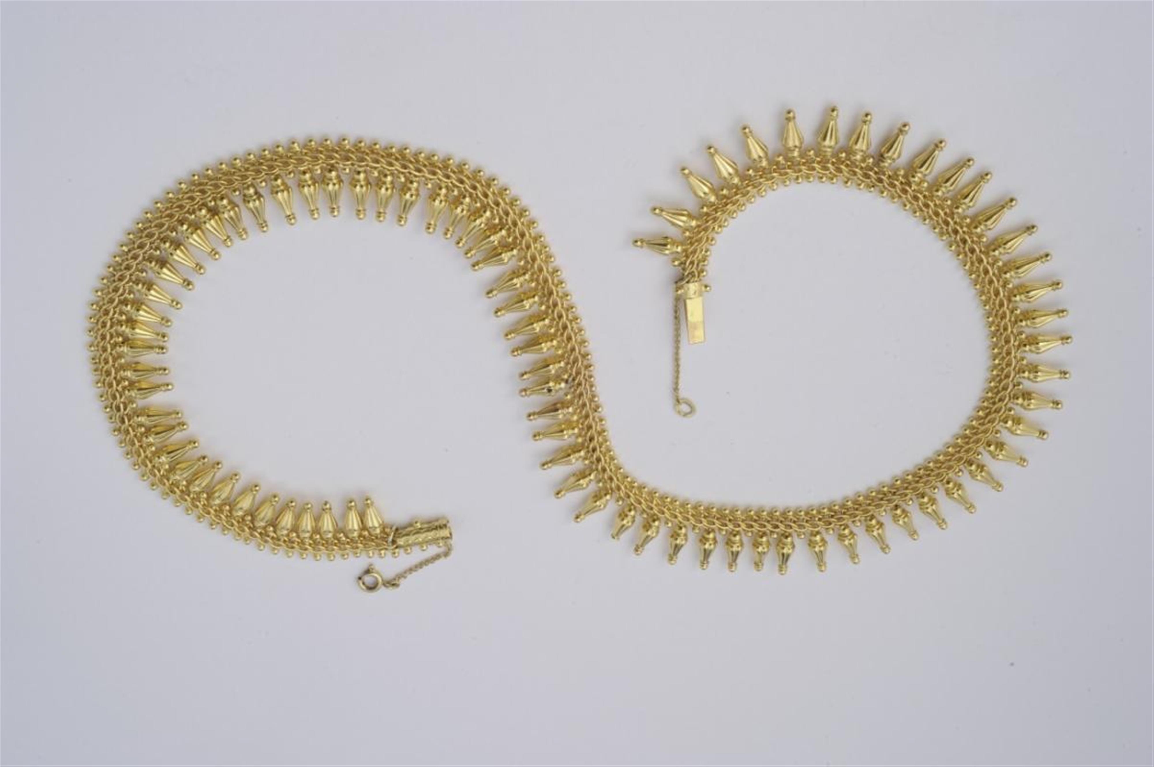 A 14k gold Etruscan style collier. - image-1