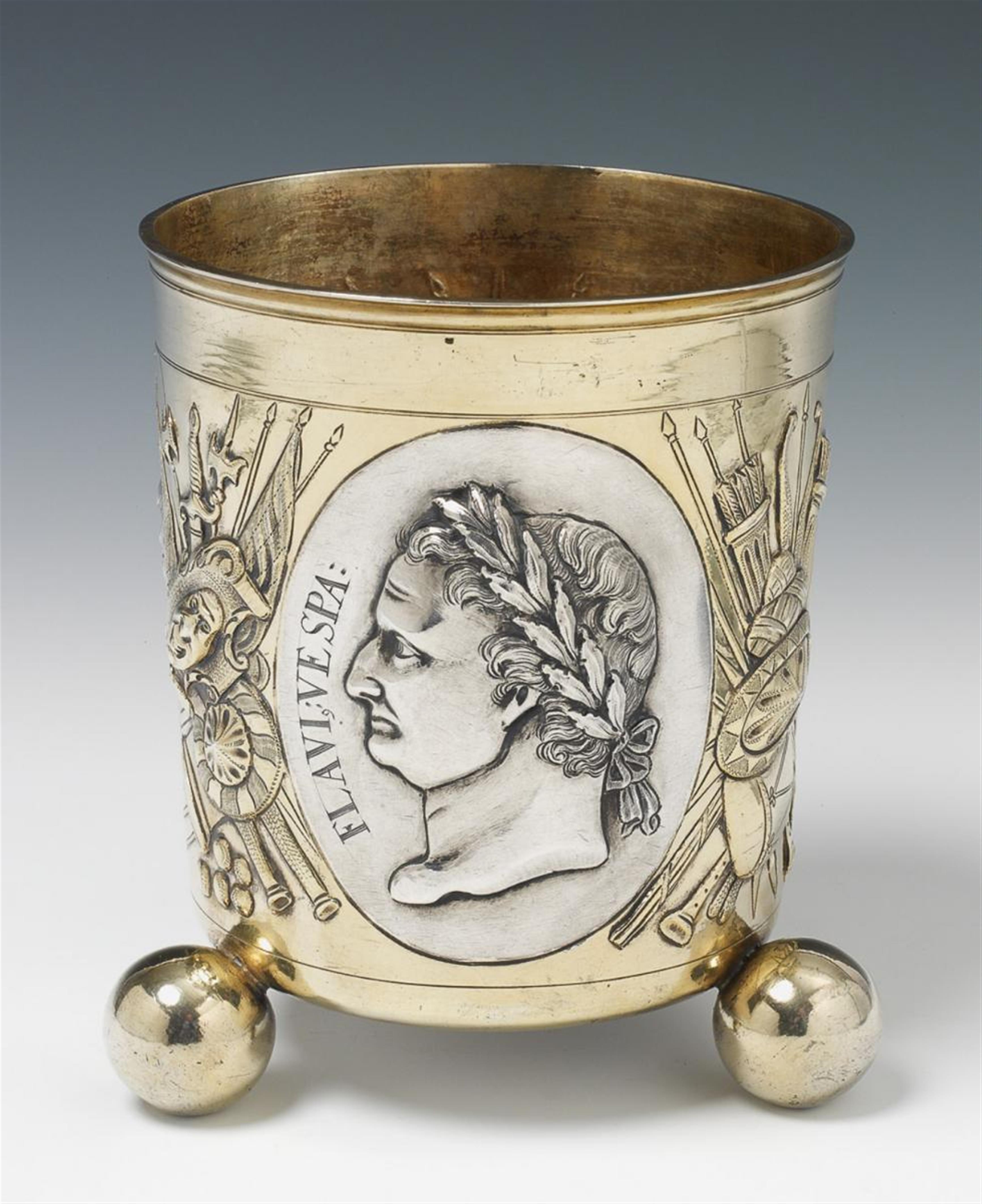 An Augsburg silver partially gilt beaker. Marks of Johann Wagner, 1681 - 85. - image-1
