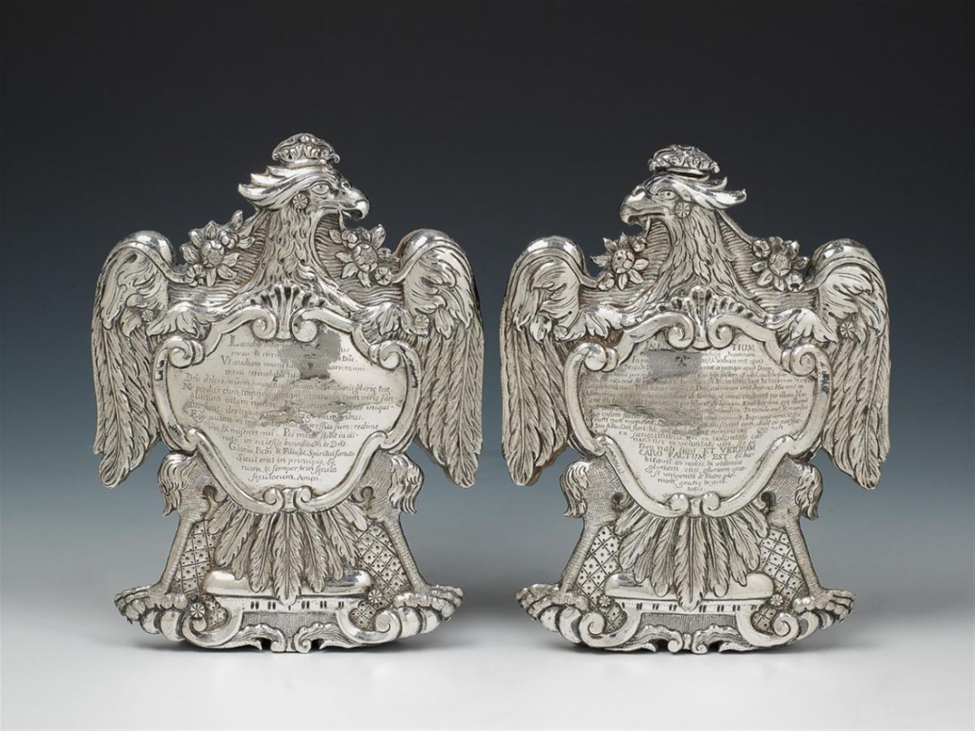 A pair of silver holy mass plaques. Unmarked, probably South German, mid 18th C. - image-1