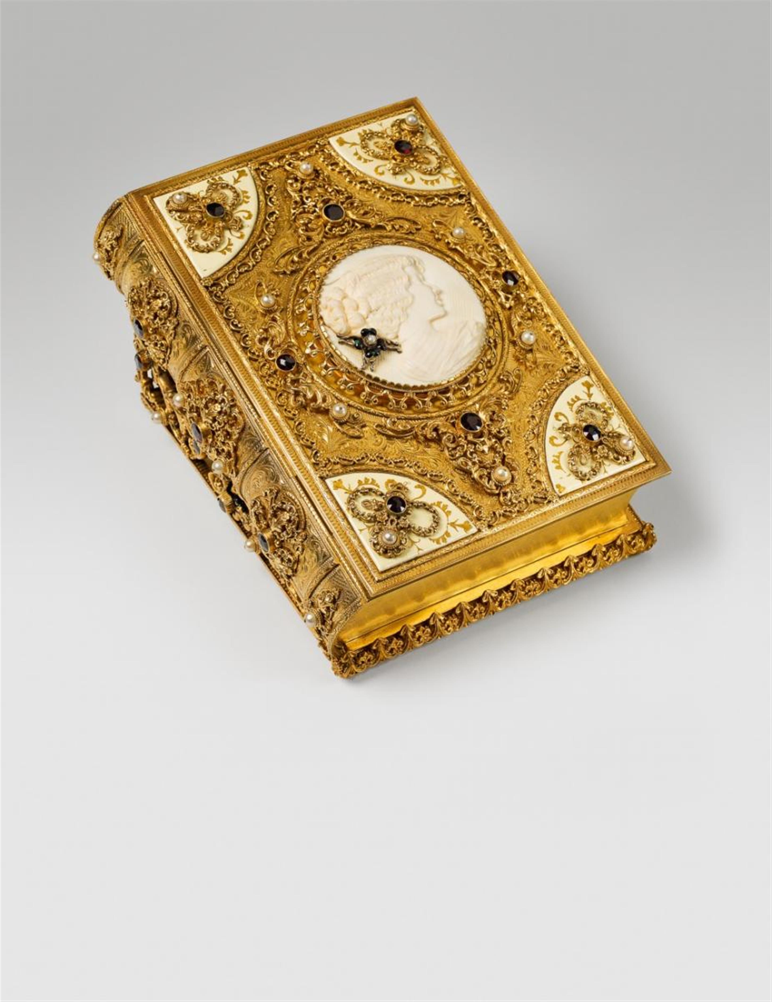 An opulent musical box formed as a book. - image-1