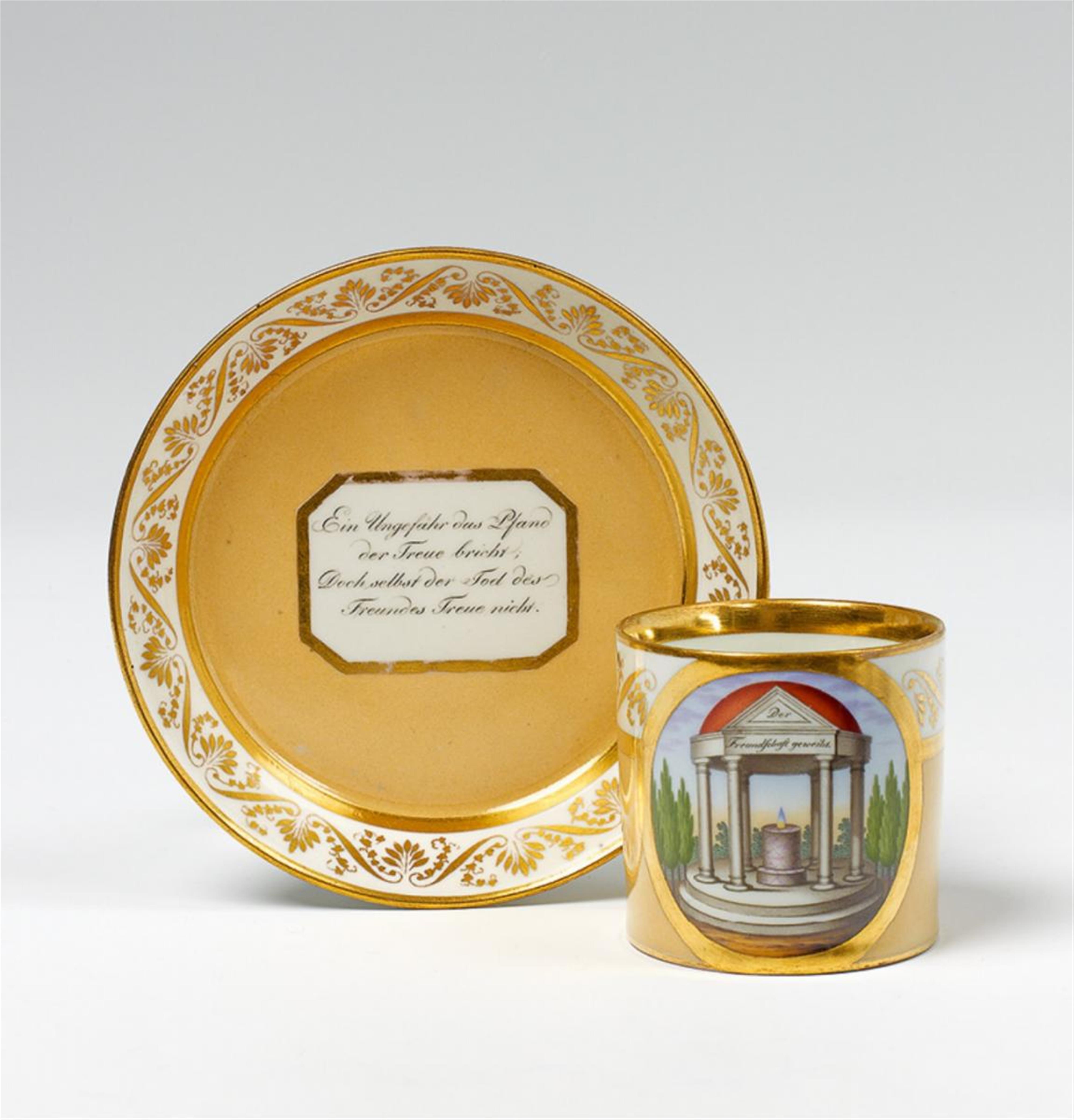 A Royal Vienna friendship cup and saucer. - image-1