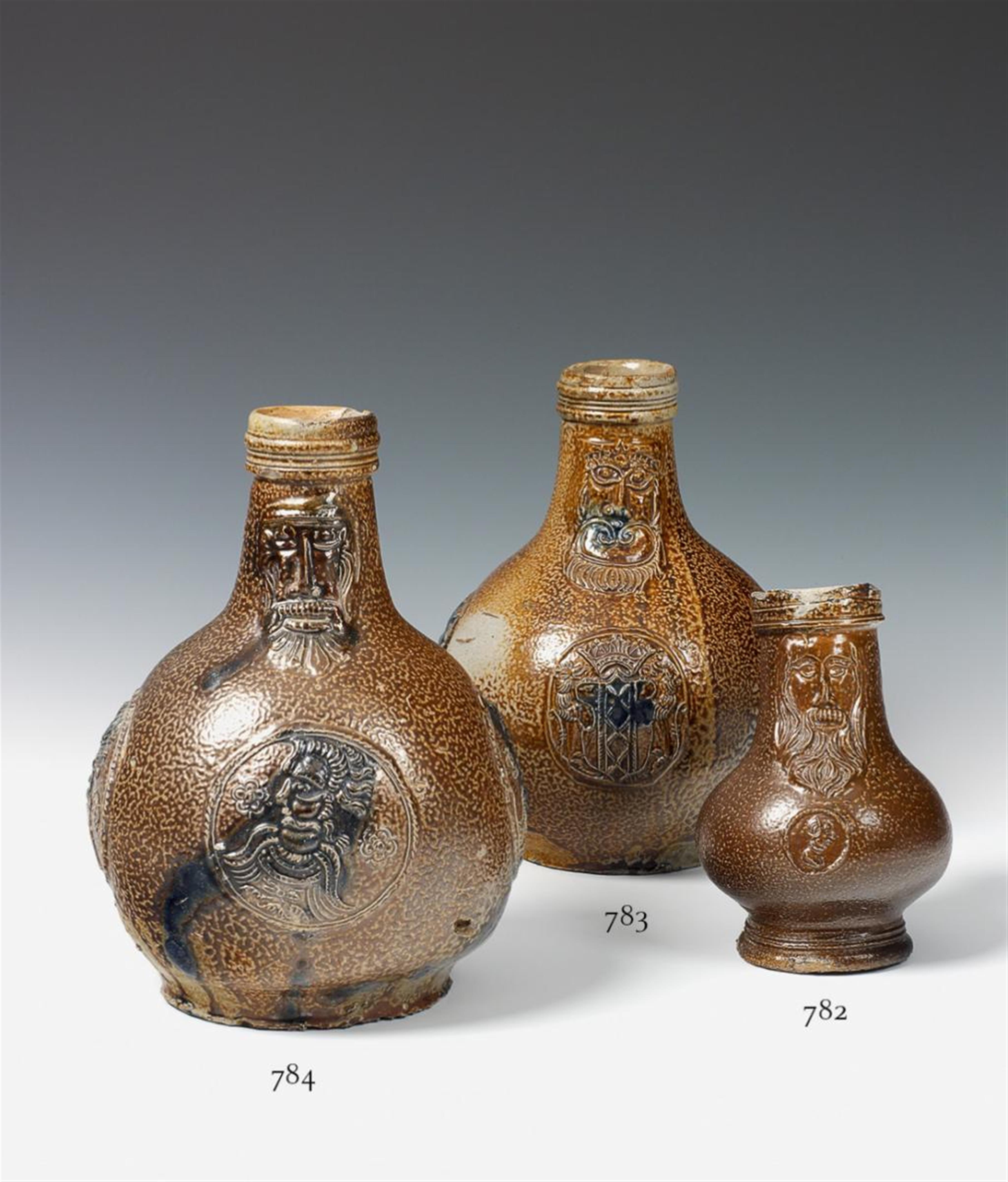 A brown, salt-glazed Frechen stoneware bellarmine. - image-1