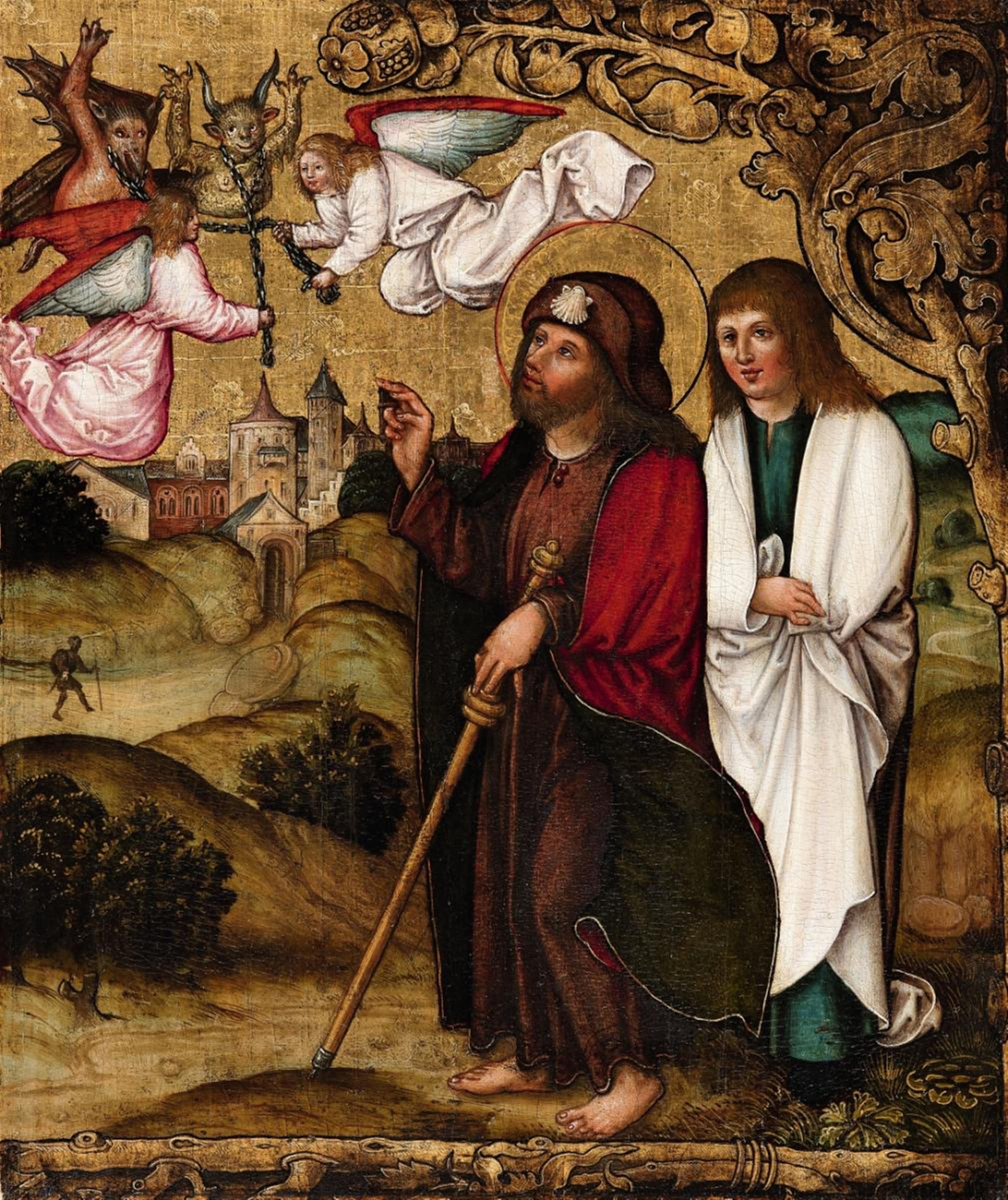 Schwäbischer Meister um 1520 - Der Hl. Jakobus d. Ä. und die Teufel des Hermogenes - image-1