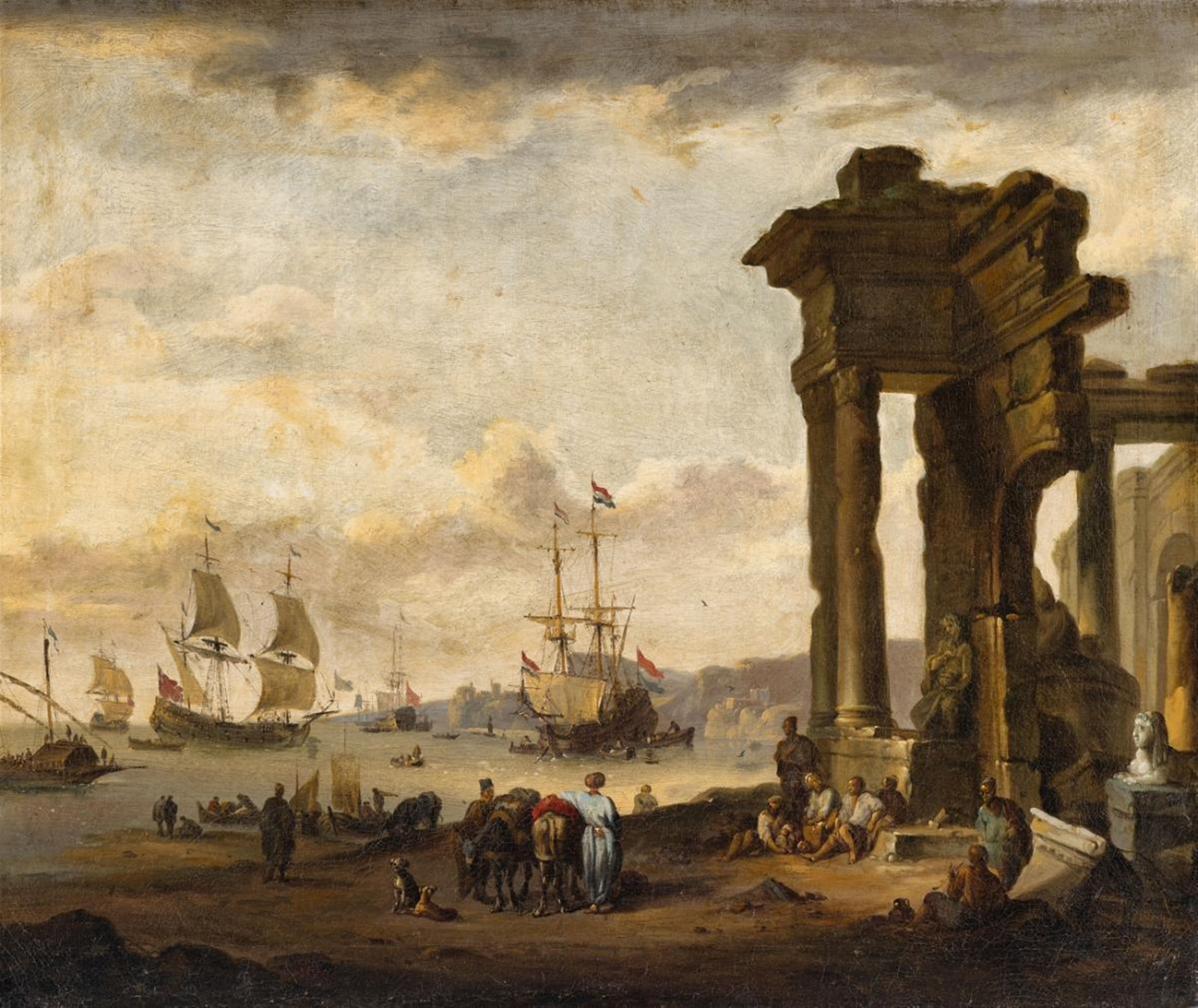 Johann Georg Stuhr - A Southern Harbour View - image-1