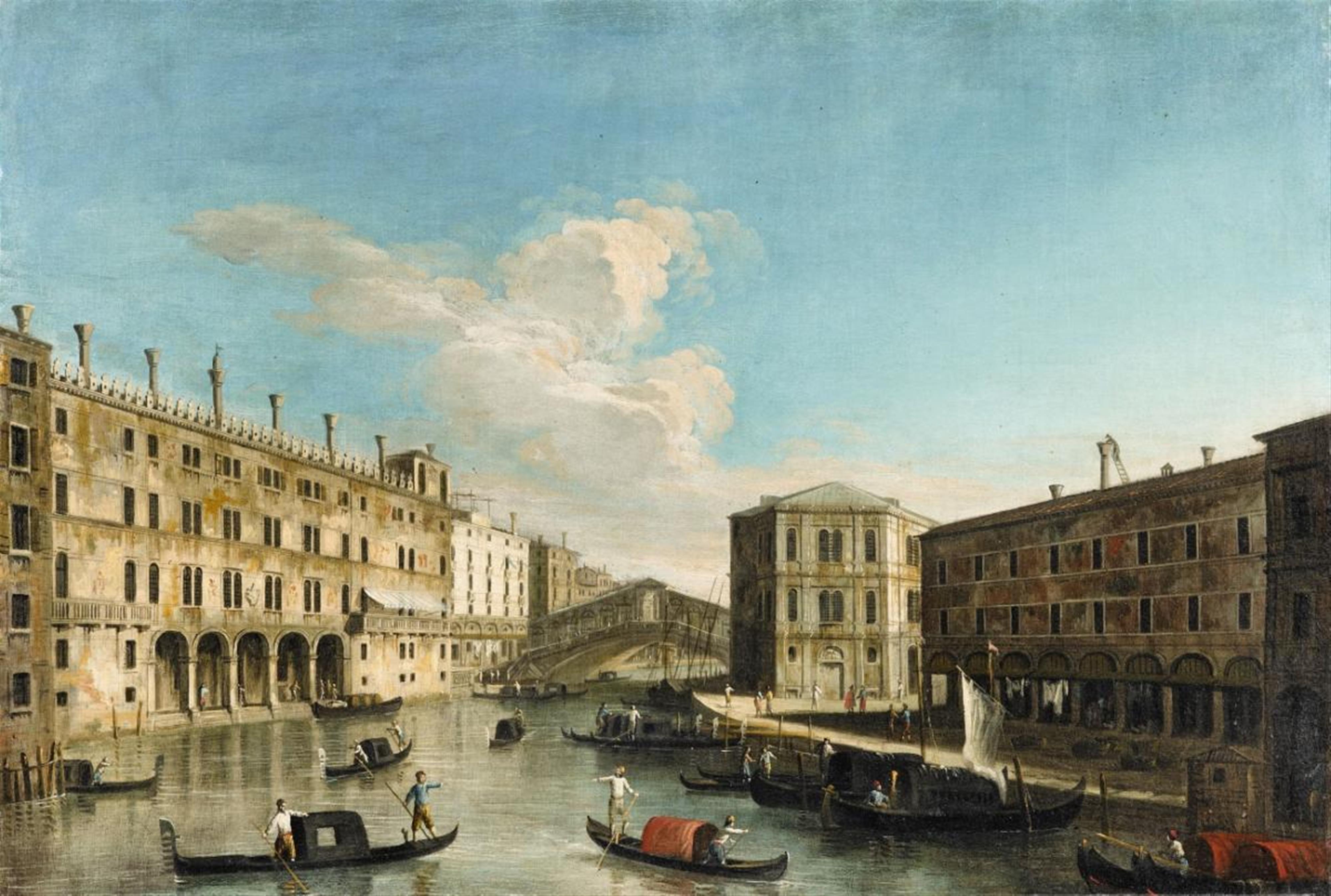 Italienischer Meister um 1800 - Ansicht von Venedig mit der Rialtobrücke - image-1