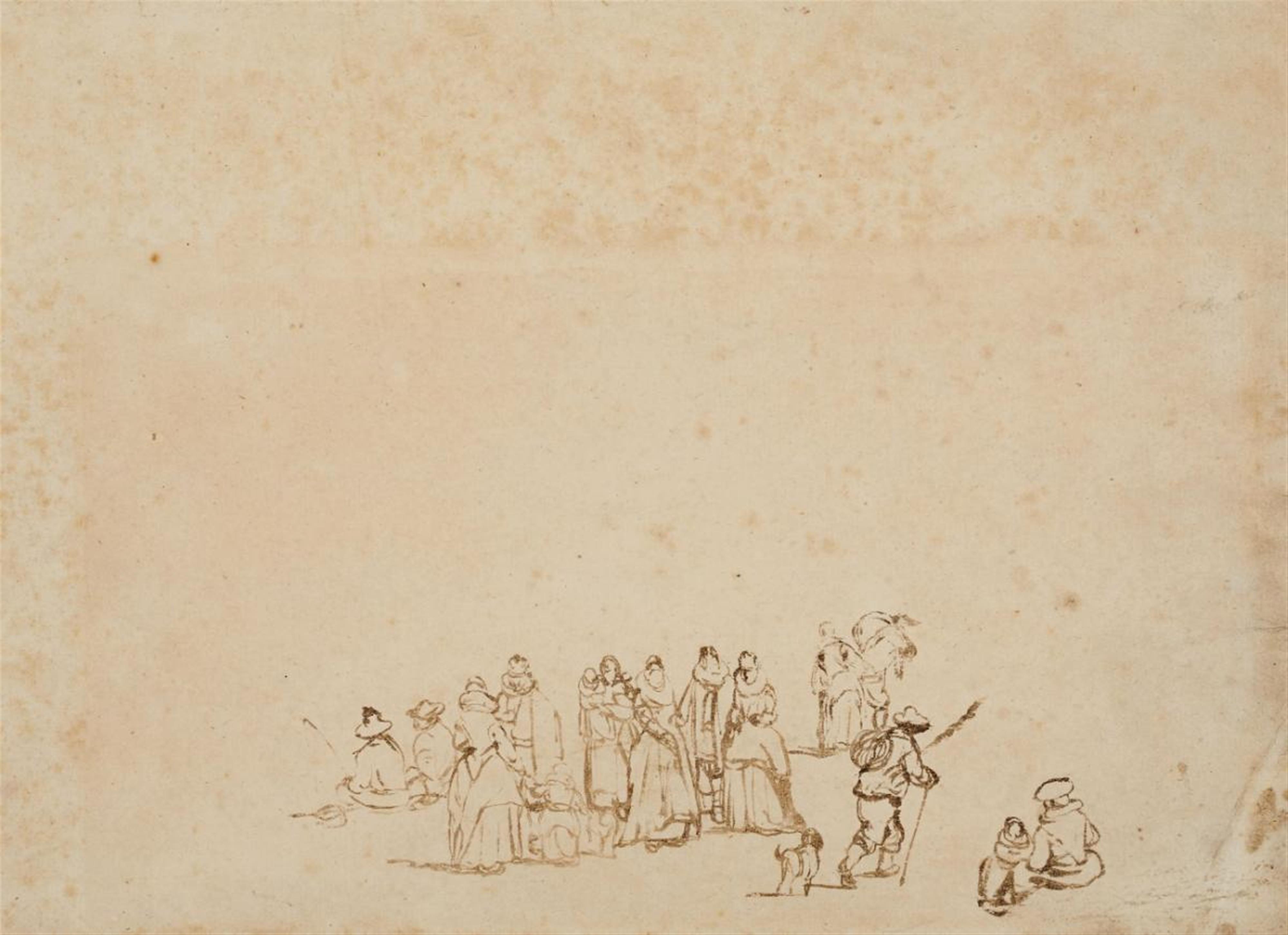 Flämischer Meister des 17. Jahrhunderts - Studie mit Staffagefiguren - image-1