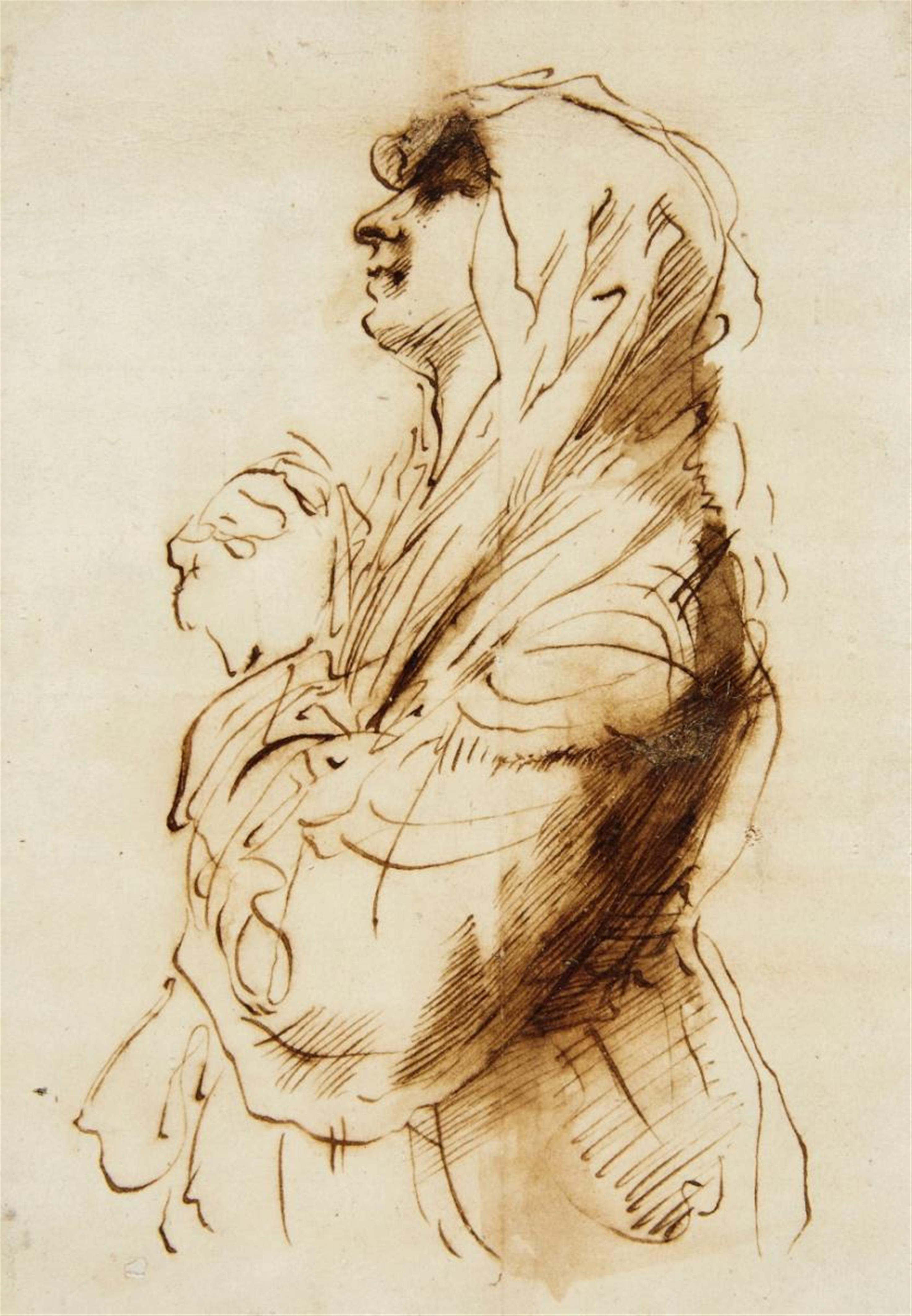 Giovanni Francesco Barbieri, genannt Il Guercino, zugeschrieben - Frau mit gefalteten Händen - image-1