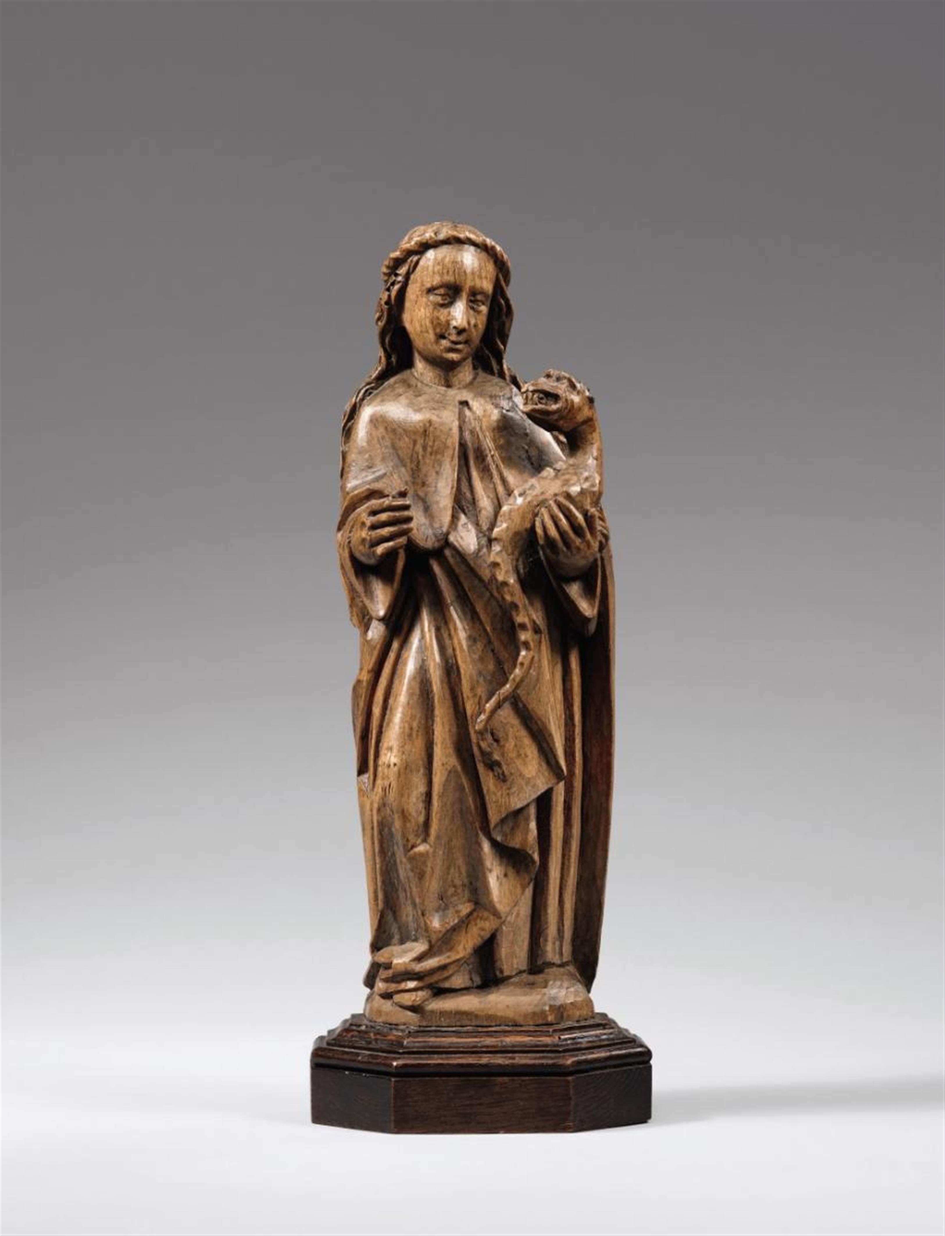 Lower Rhine Region early 16th century - An early 16th century Lower Rhenish carved wooden figure of Saint Margaret. - image-1