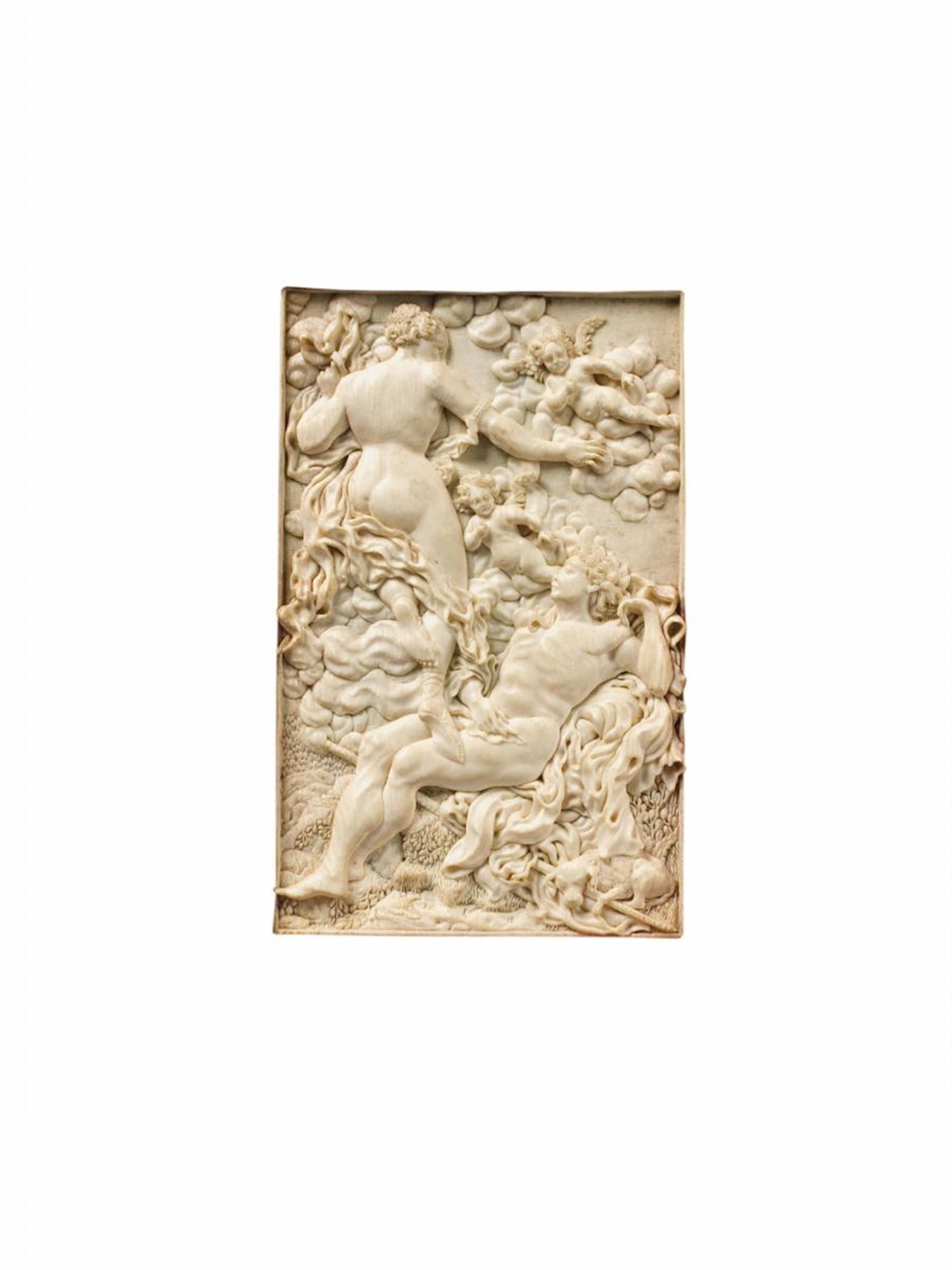 South German - A South German ivory relief of Venus and Adonis, circa 1700. - image-1