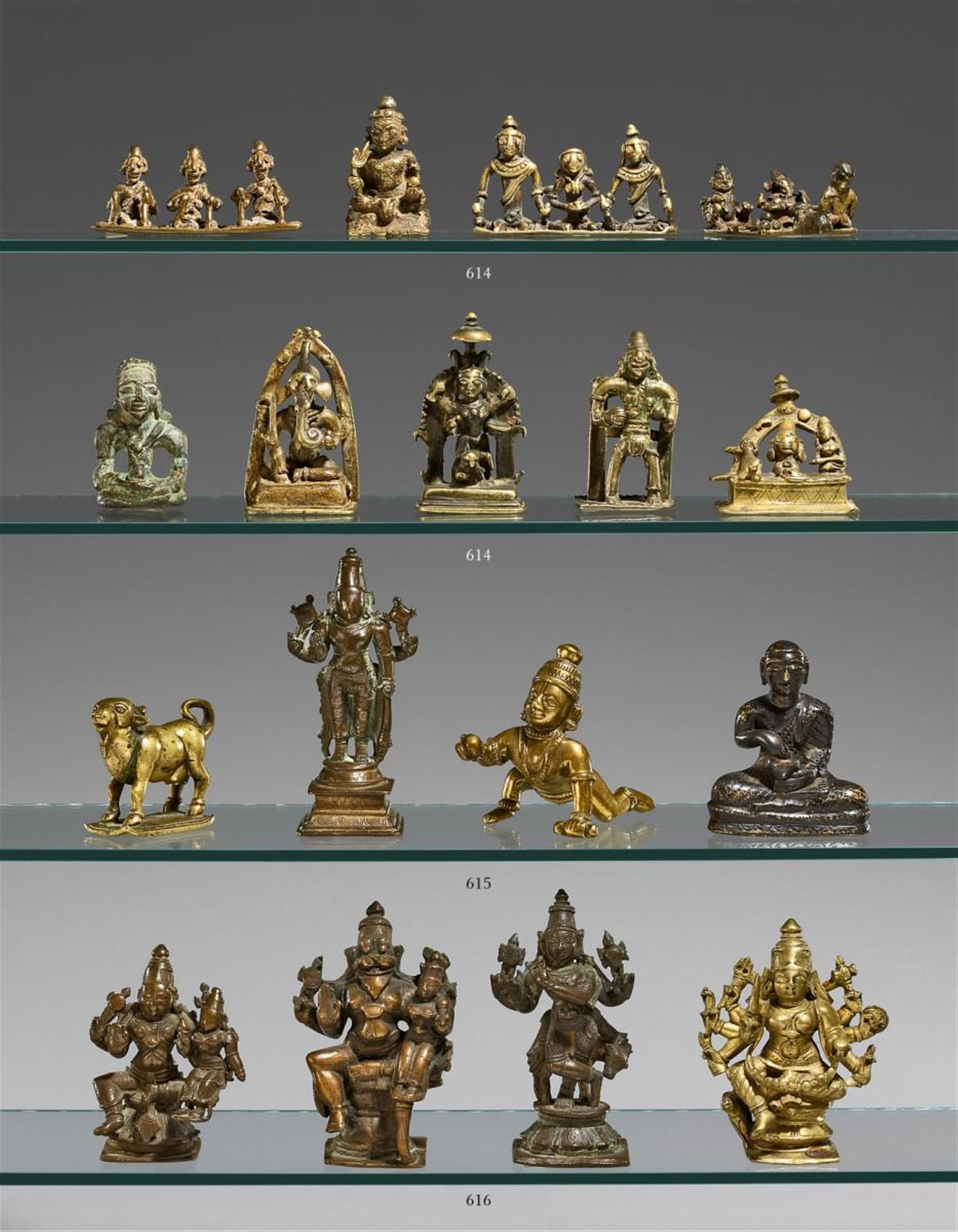 A group of nine Maharashtra bronze and brass figures. 18th/19th century - image-1