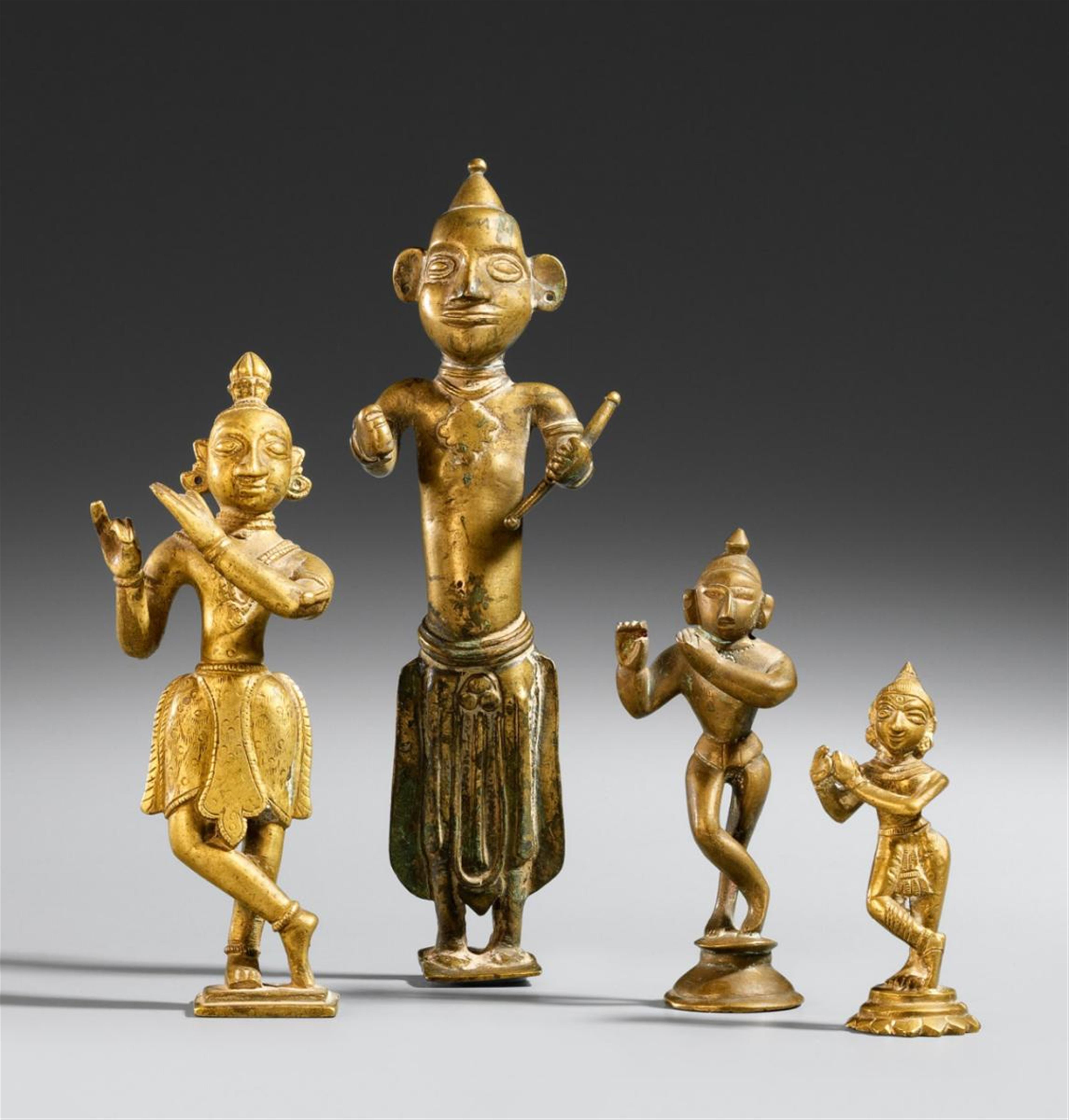 Four North Indian brass figures. 20th century and earlier - image-1