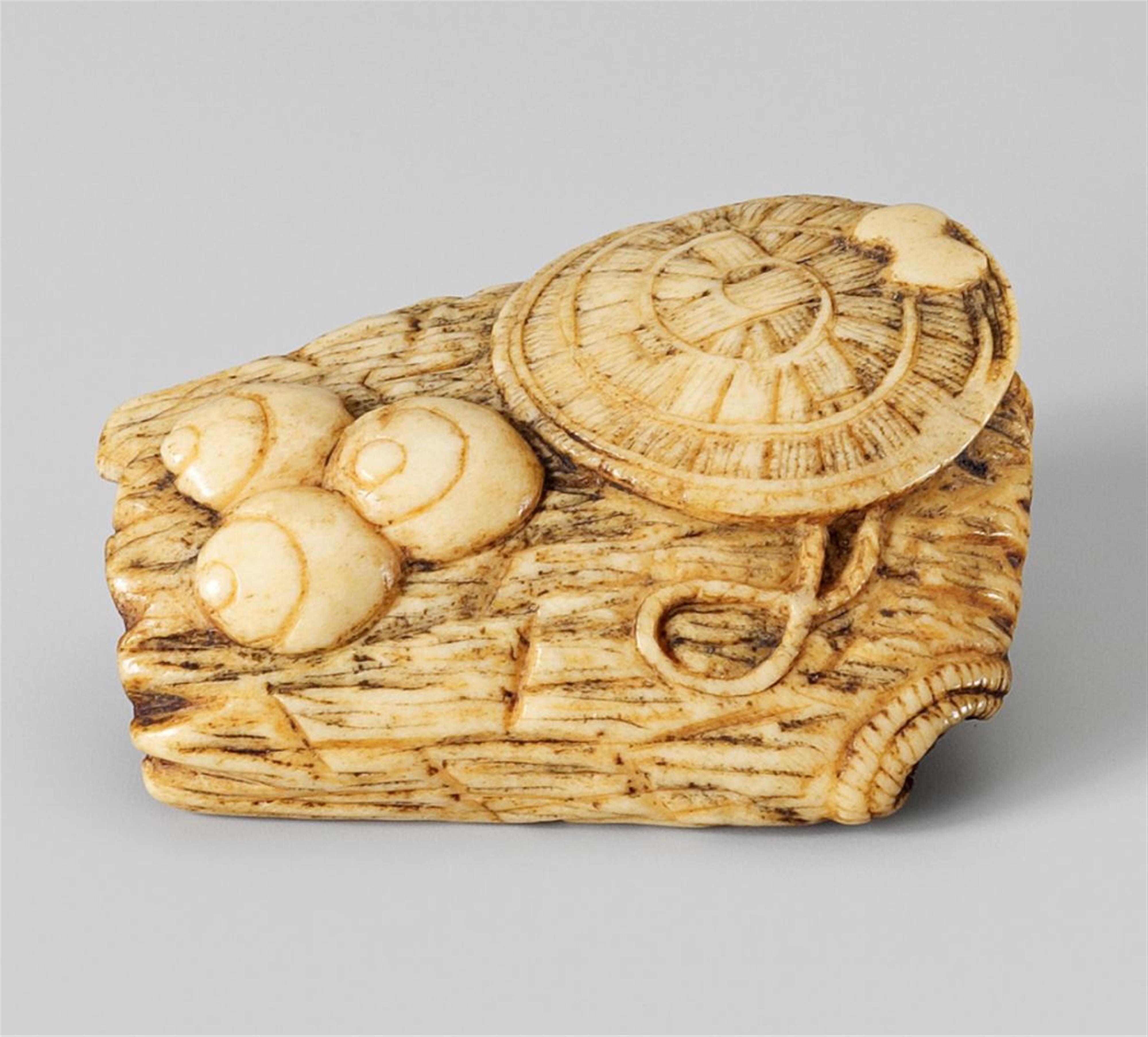 A stag antler netsuke of a group of takaramono. Mid-19th century - image-1