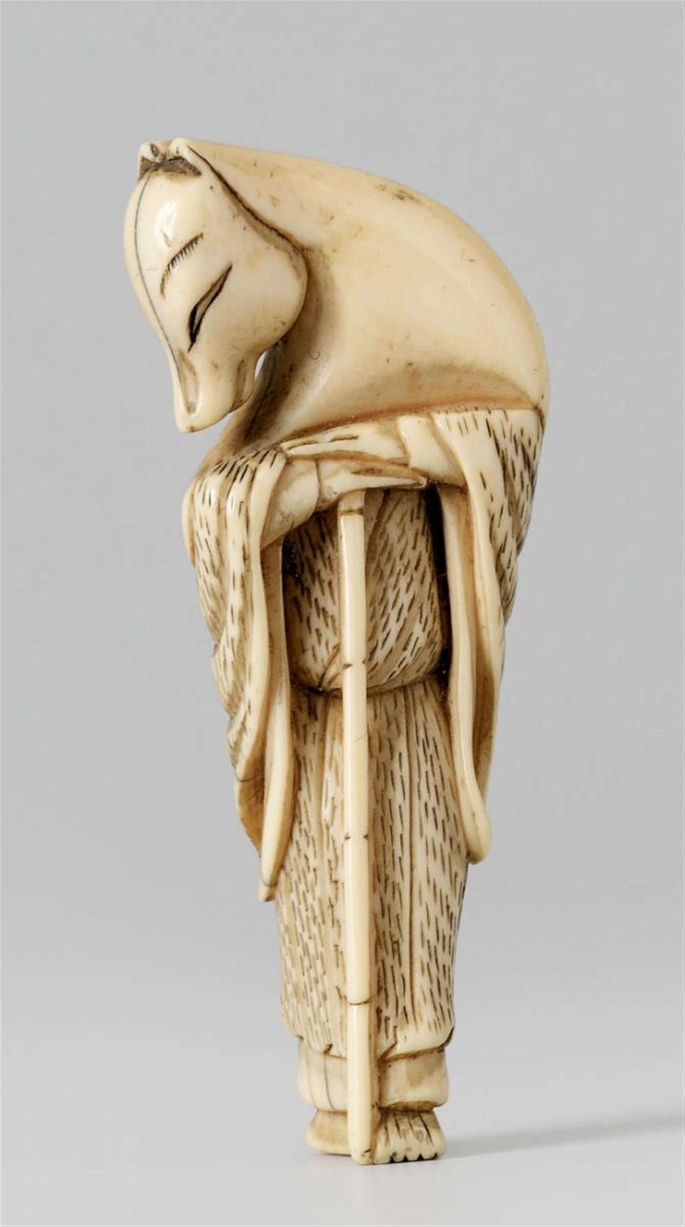An ivory netsuke of Hakusozu. 19th century - image-1