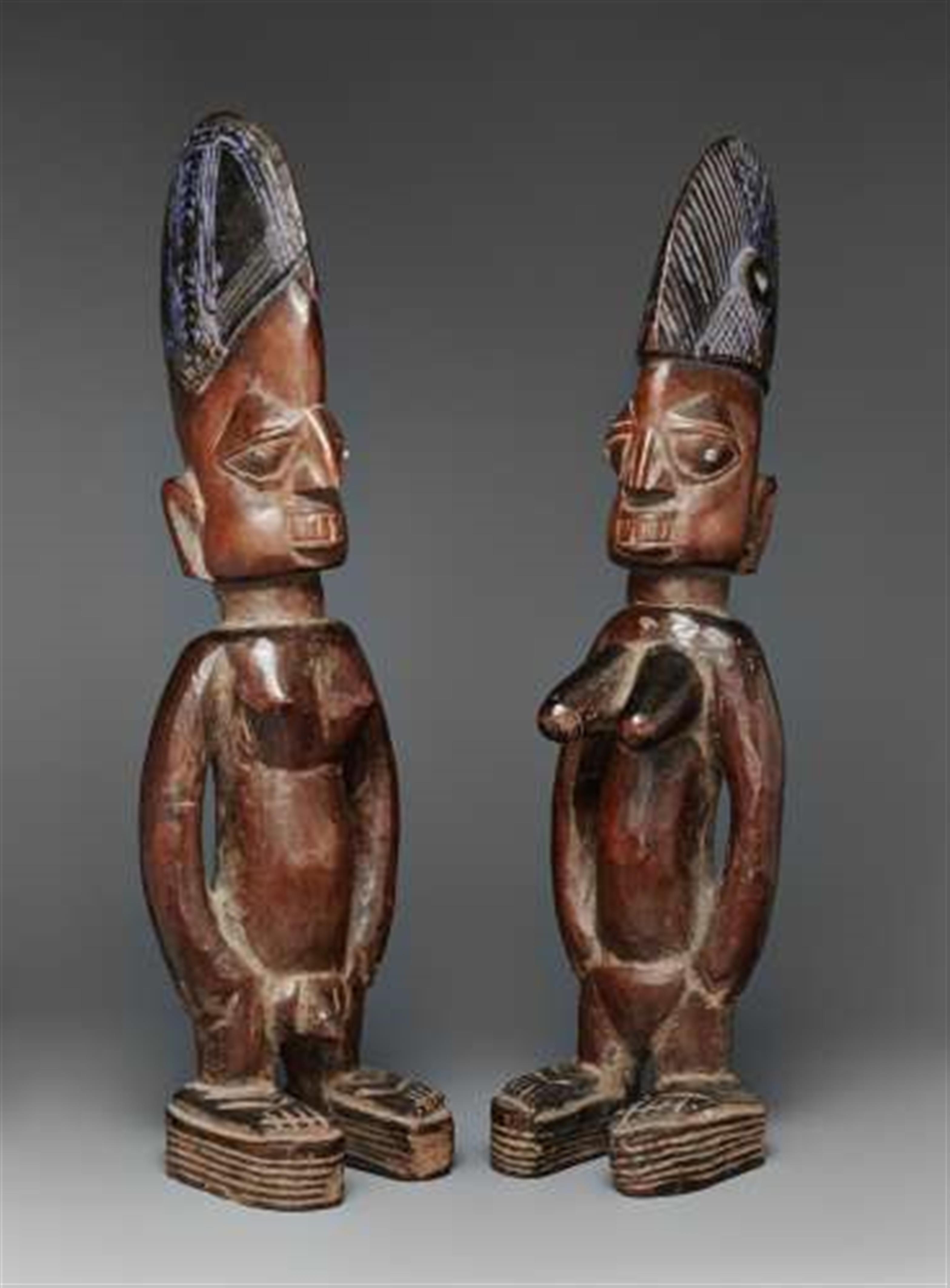 A PAIR OF IBEJI, MALE AND FEMALE - image-1