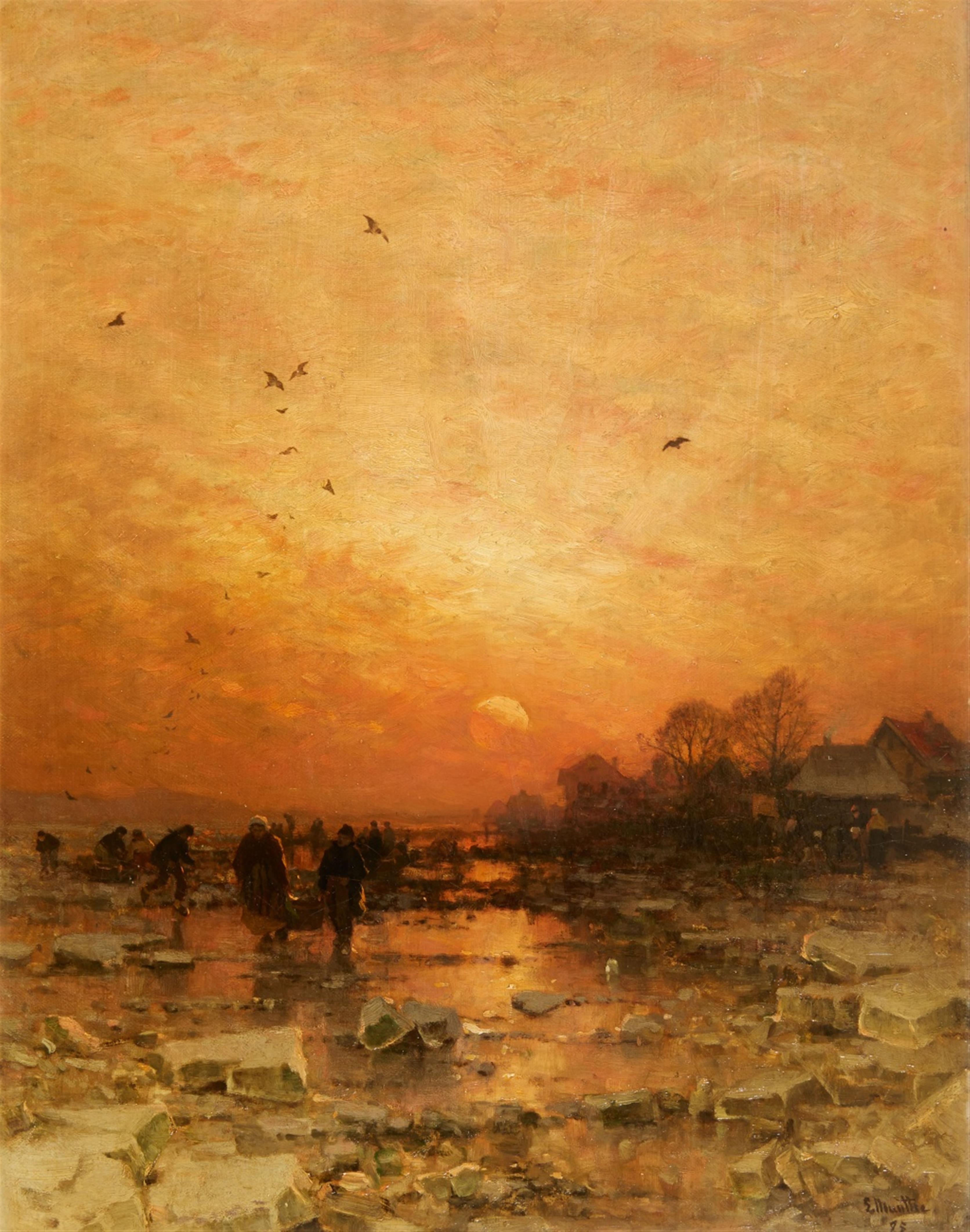 Ludwig Munthe - An Evening Winter Landscape - image-1
