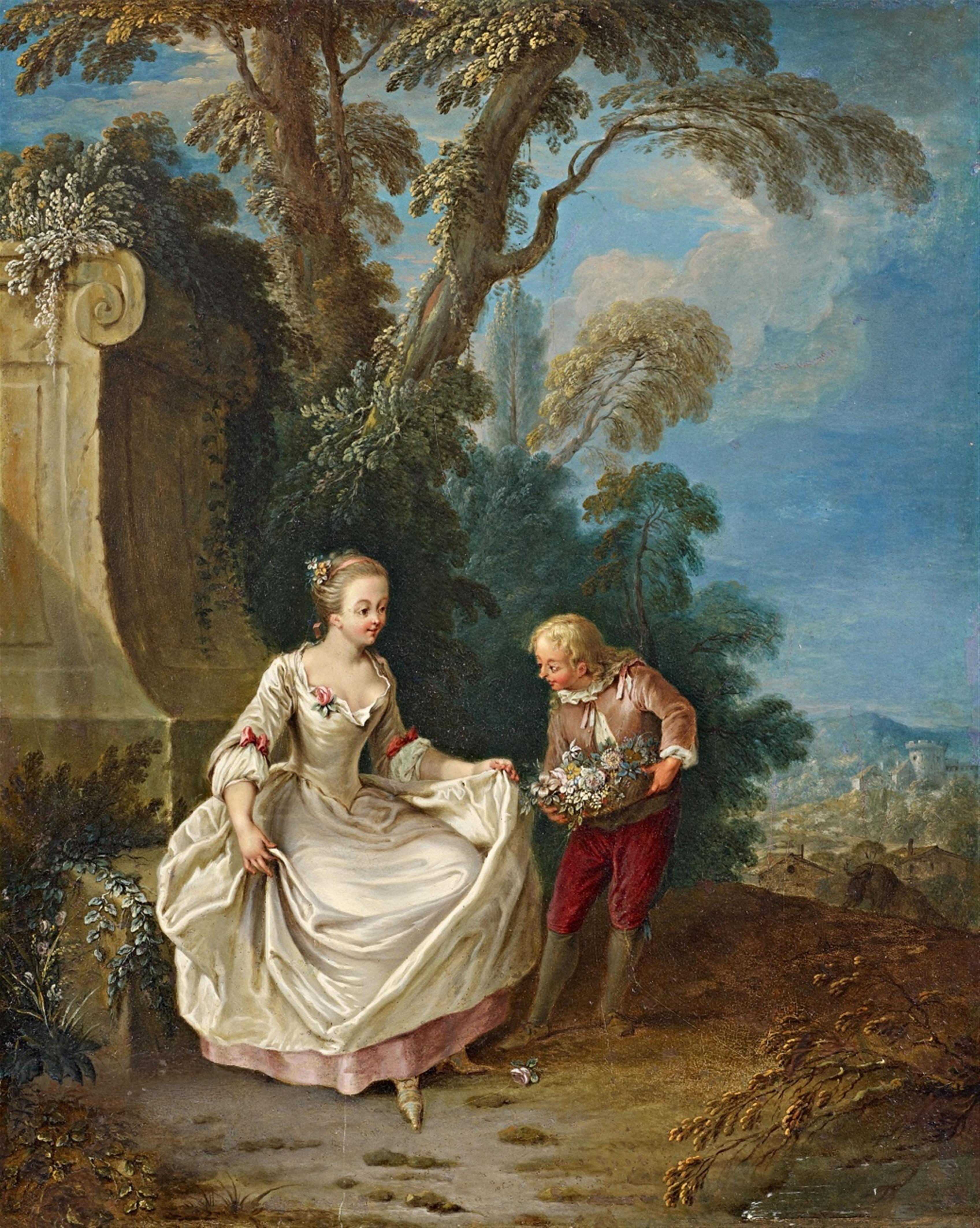 German School mid 18th century - A Courtship in the Park - image-1