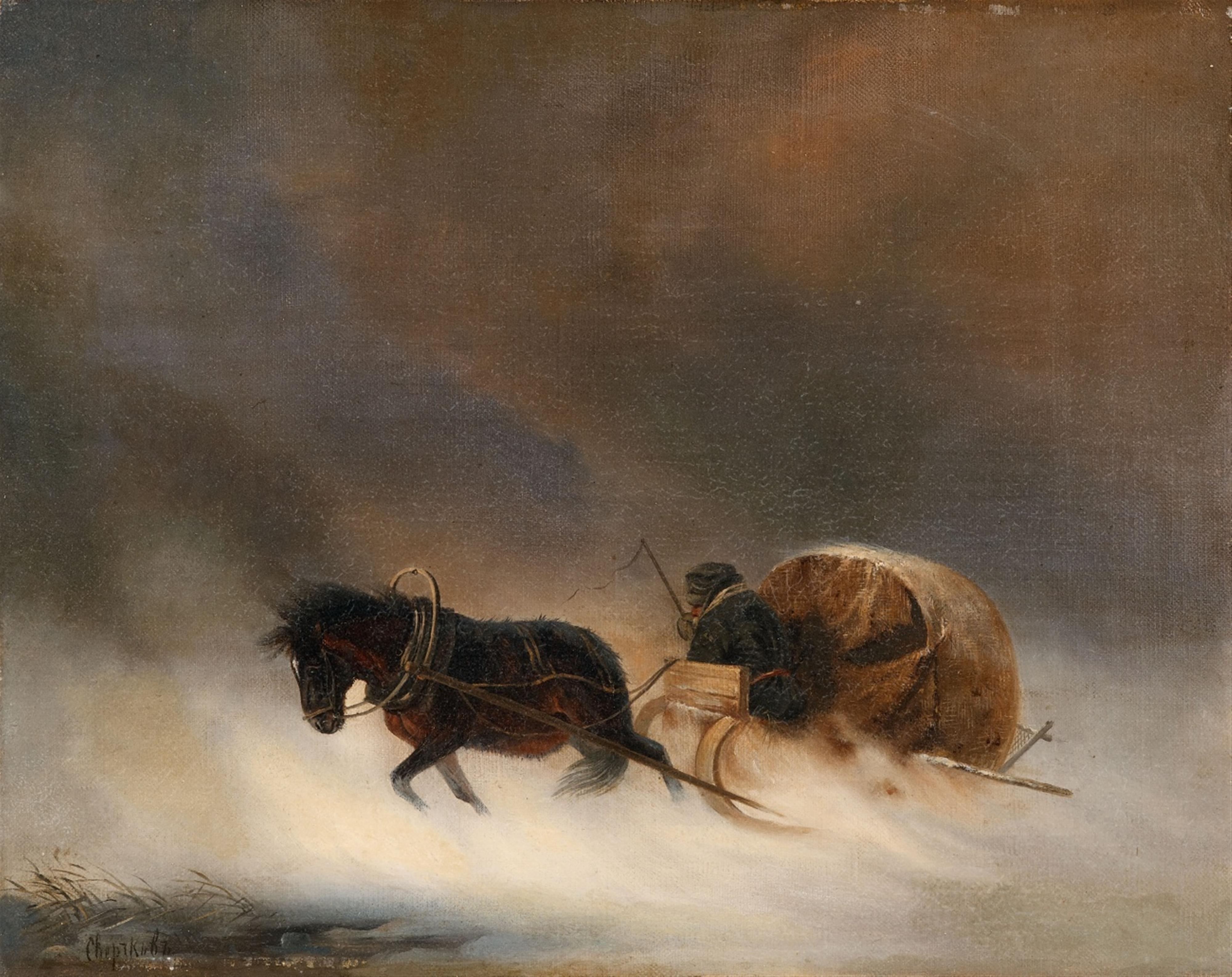 Nikolai Egorovich Sverchkov - A Carriage in a Snowstorm - image-1
