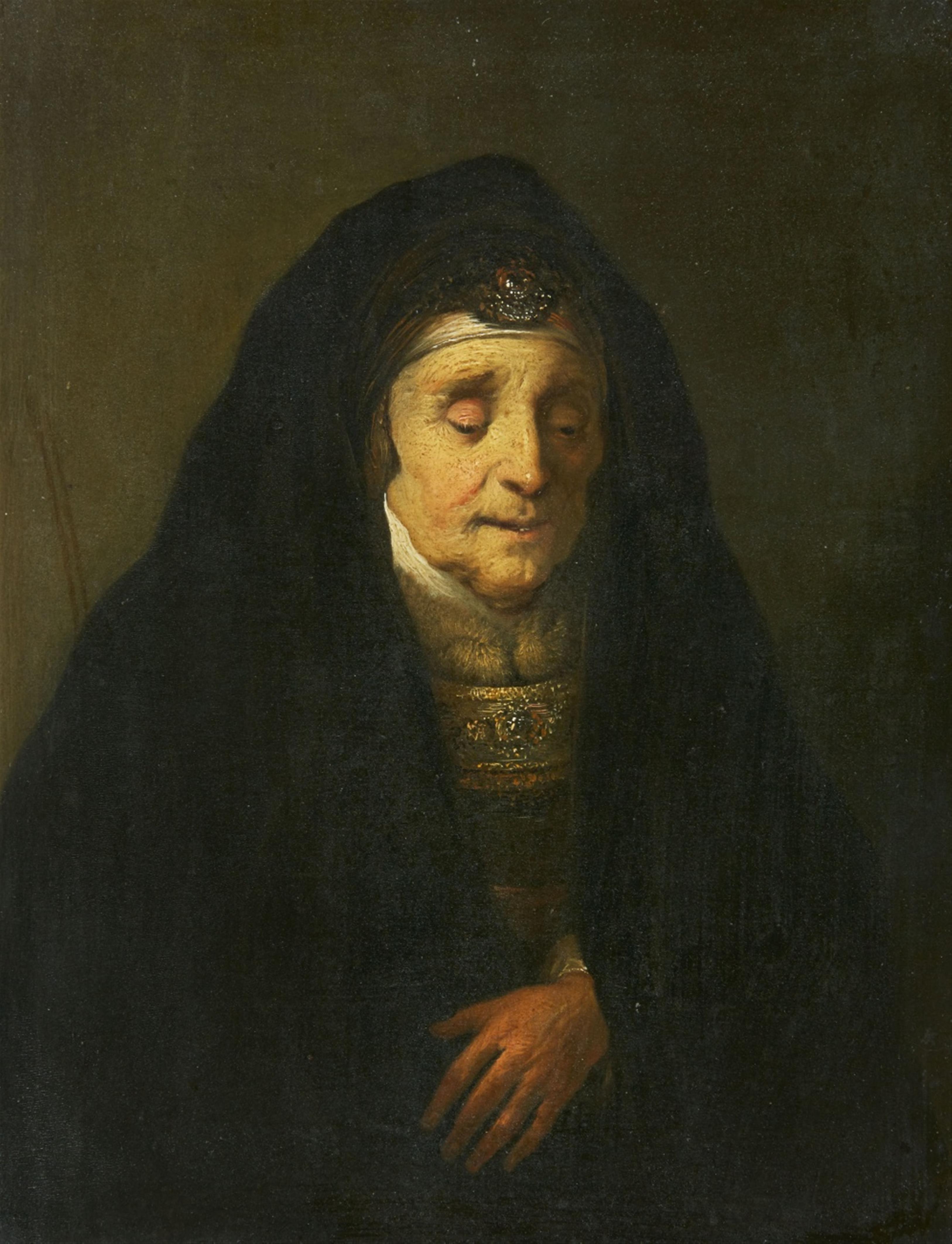 Christian Wilhelm Ernst Dietrich, gen. Dietricy - Zwei Tronjen im Stil Rembrandts: Bildnis einer alten Frau Bildnis eines Mannes mit Turban - image-1