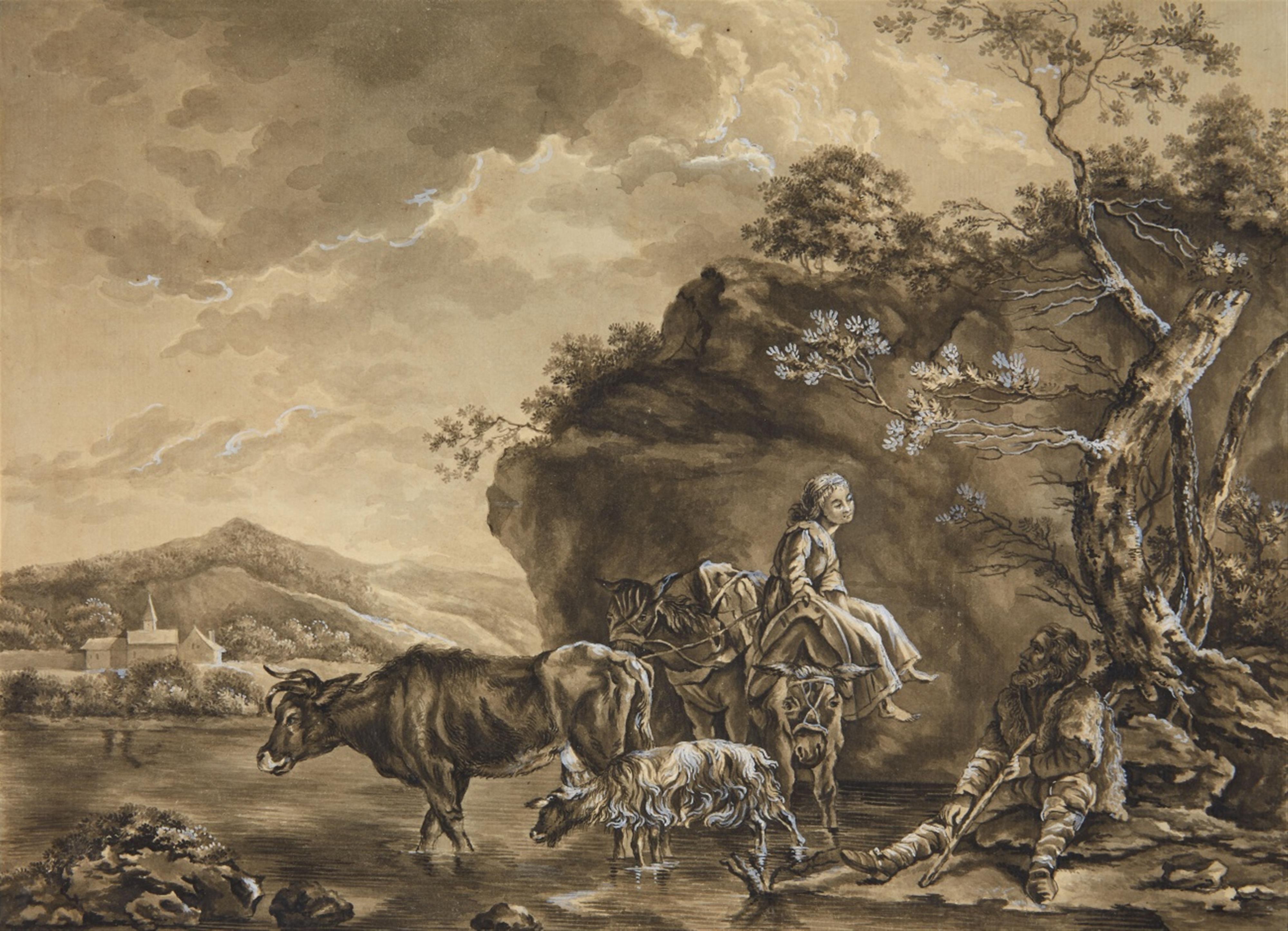Niederländischer Meister des 18. Jahrhunderts - Landschaft mit Hirten - image-1