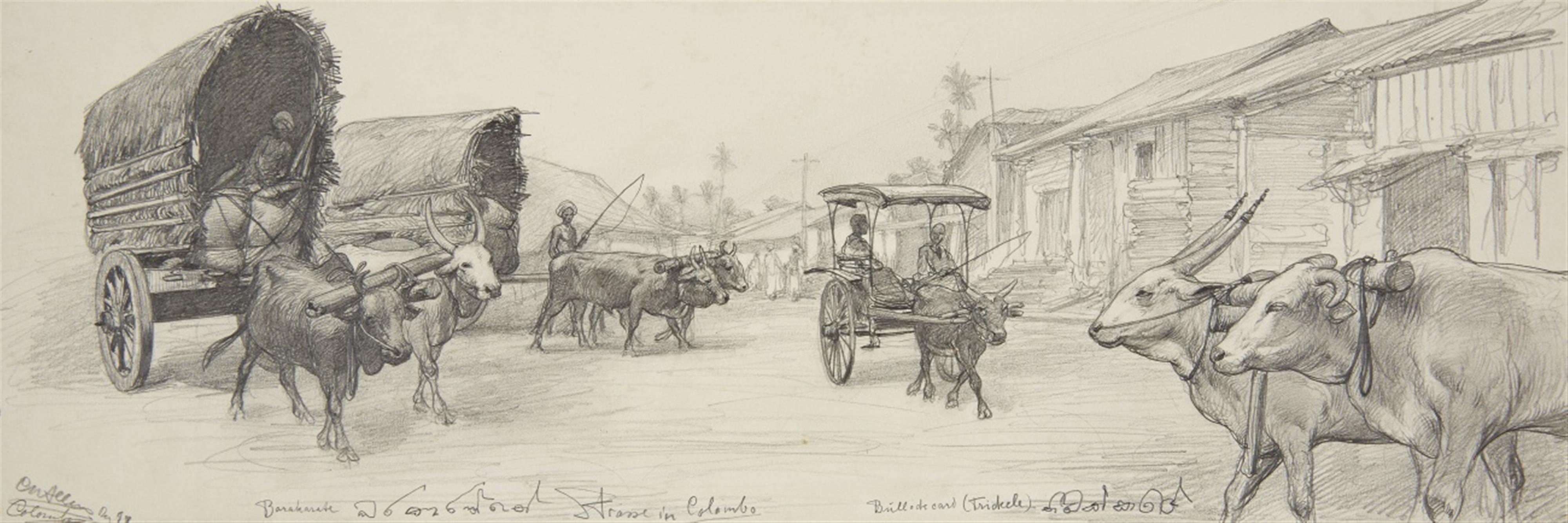 Unbekannter Künstler des 19. Jahrhunderts - Strasse in Colombo, Ceylon - image-1