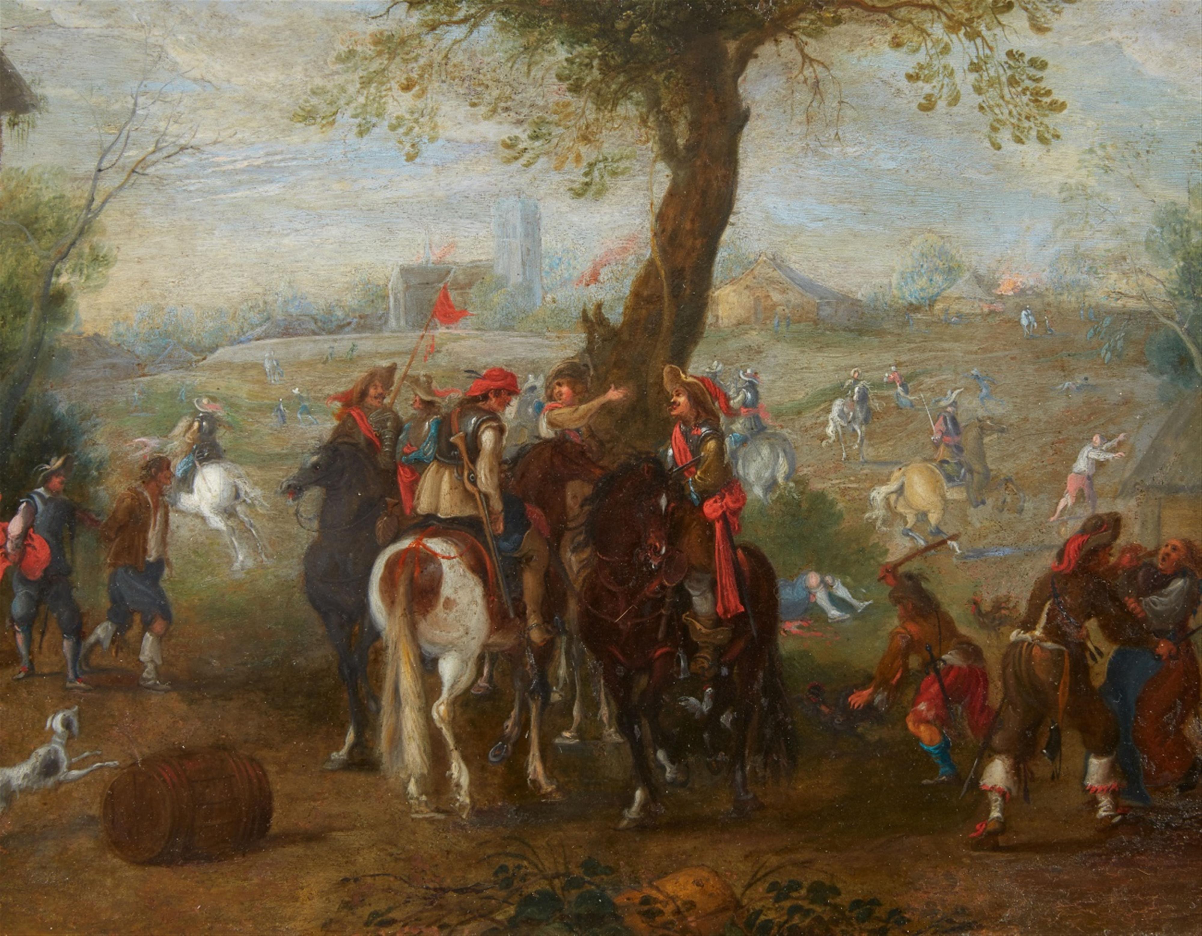 Flämischer Meister des 17. Jahrhunderts - Überfall auf ein Dorf - image-1