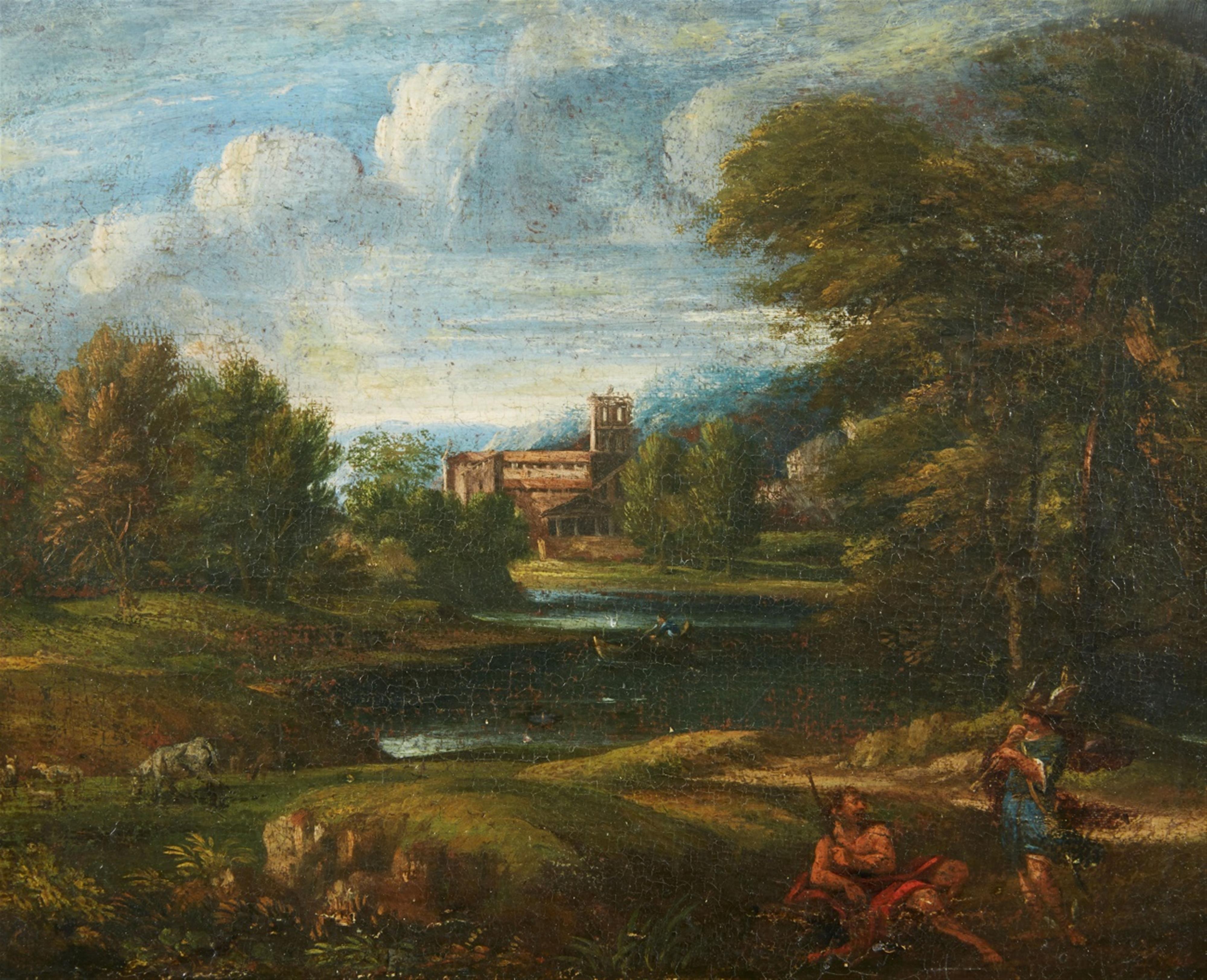 Jean François Millet I, called Francisque Millet, attributed to - Small Landscape with Hermes and Argos - image-1