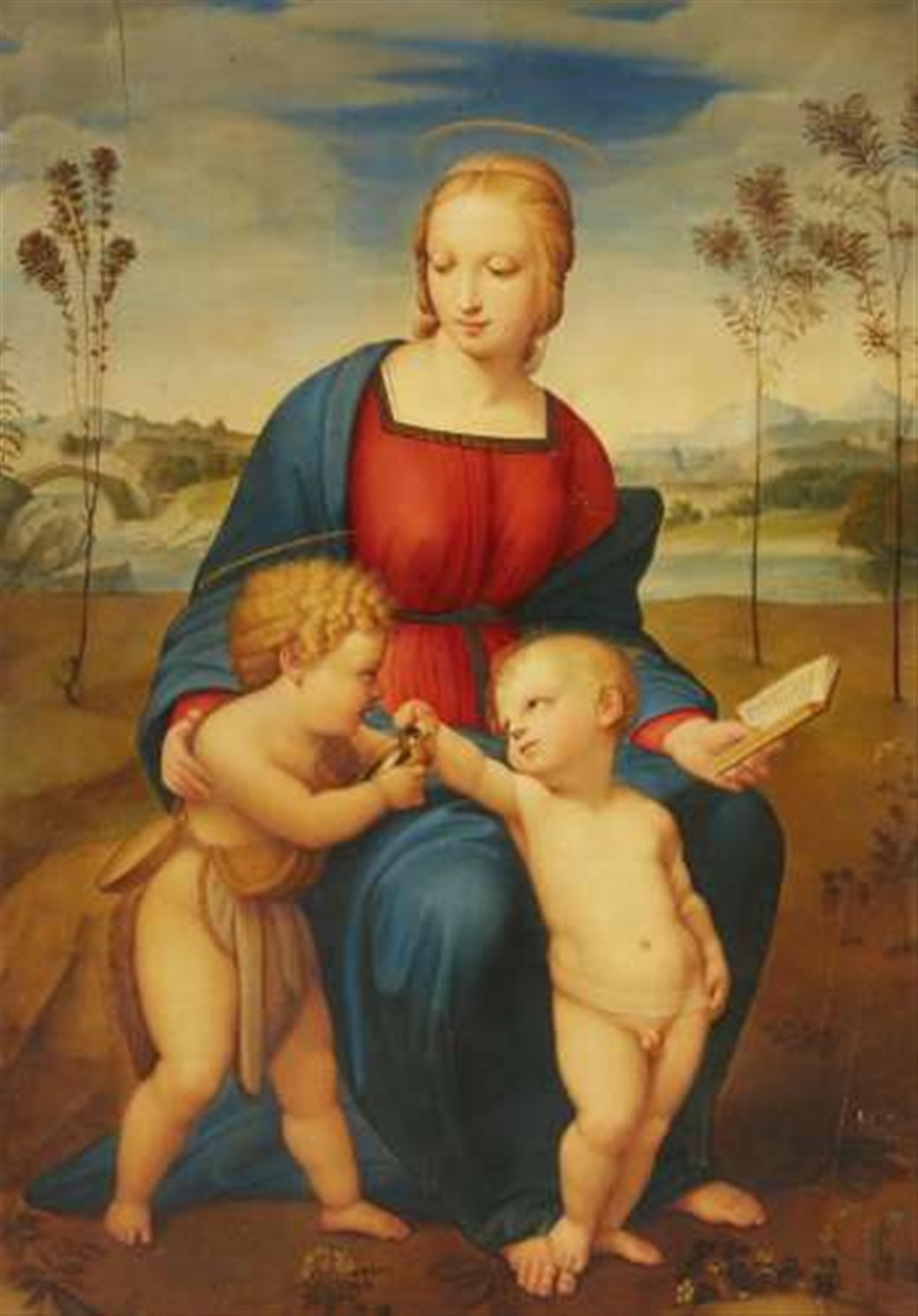 Raffaelo Sanzio, called Raphael, copy after - Madonna del Cardellino (The Madonna with the Goldfinch) - image-1