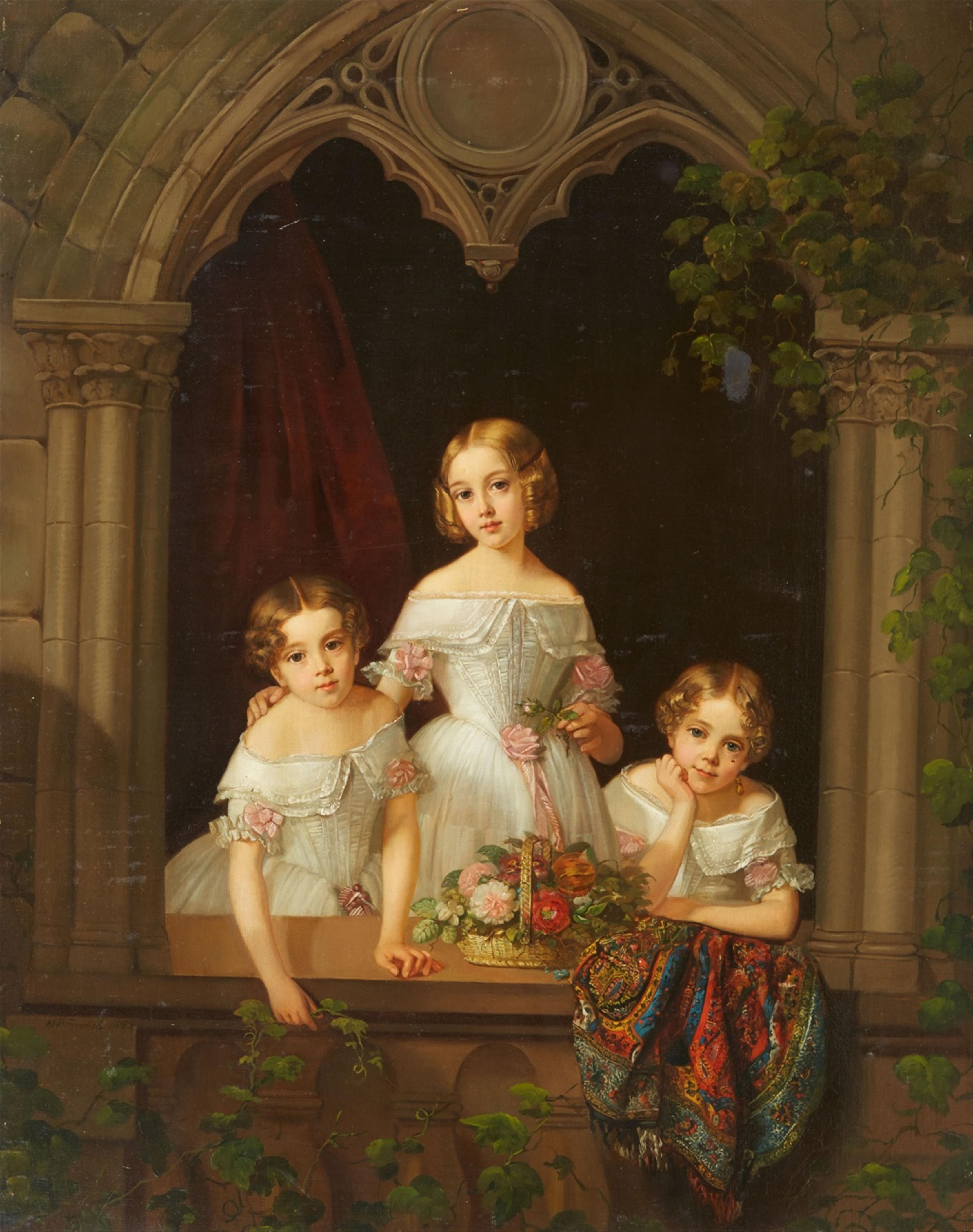 Morten Thrane Brünnich - Three Girls by a Gothic Window - image-1