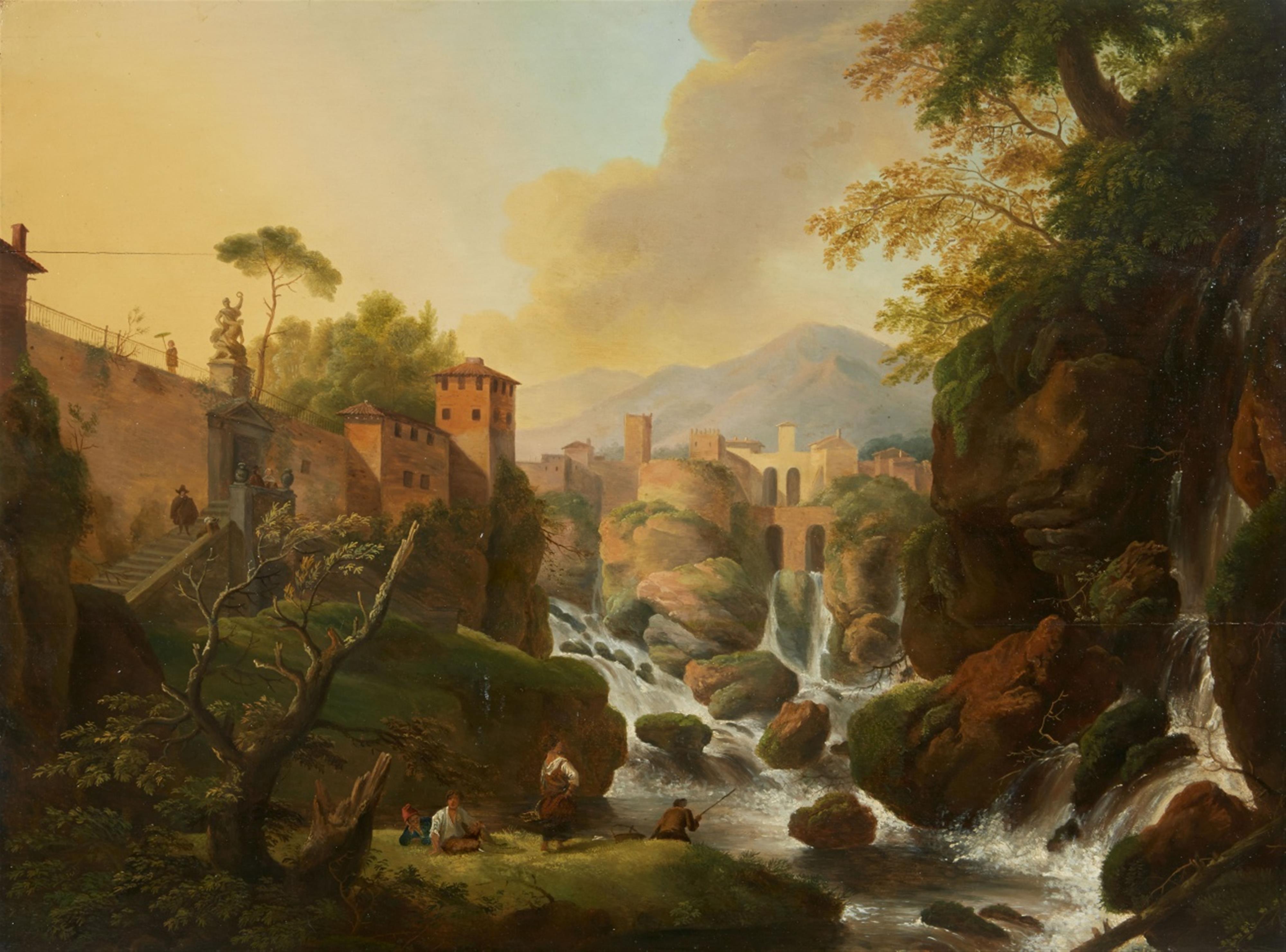 Deutscher Künstler des 19. Jahrhunderts - Ansicht von Isola del Liri (Isola di Sora) mit Wasserfall - image-1