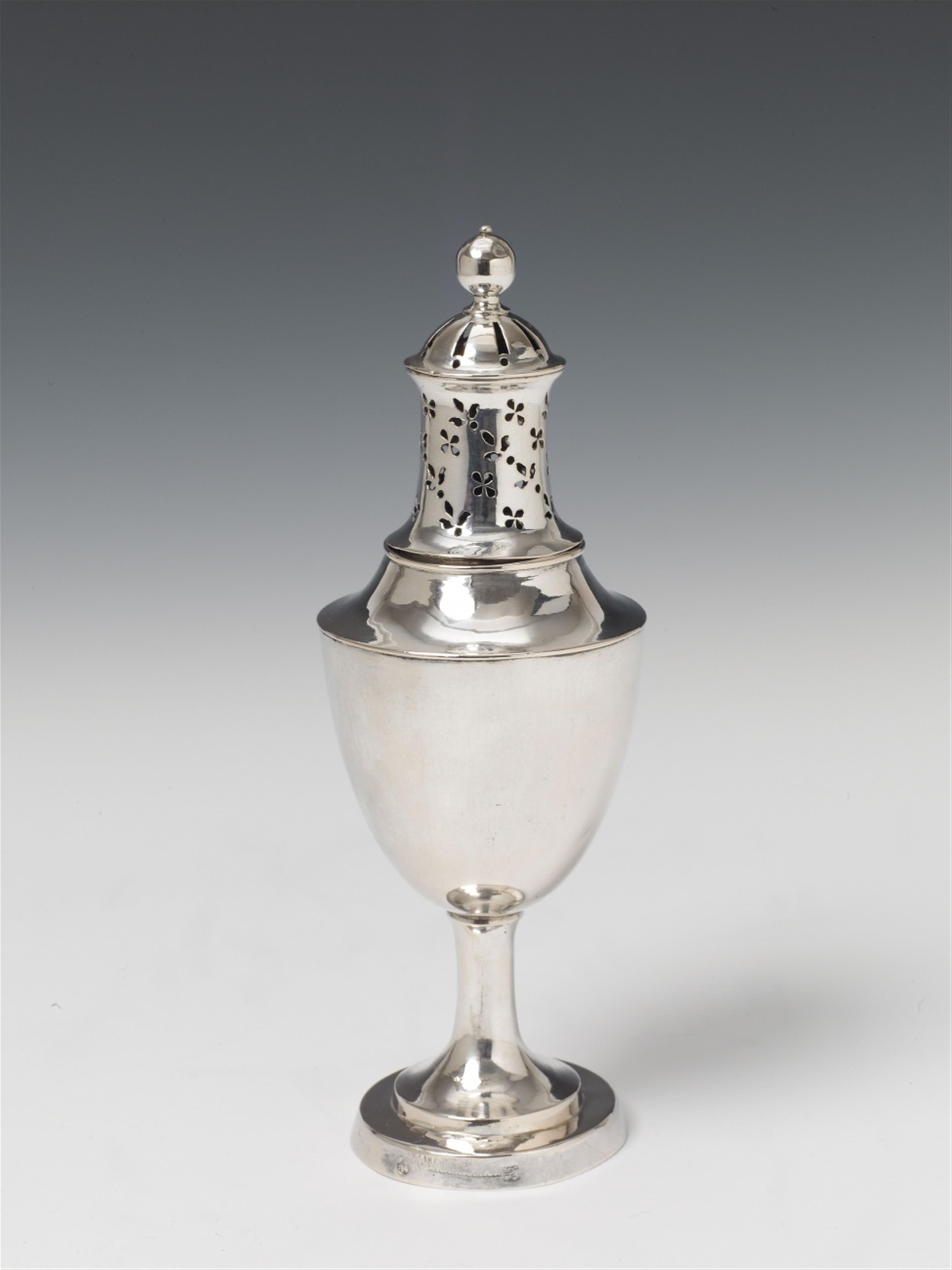 A Berlin silver neoclassical sugar caster. Marks probably of Johann Christian Samuel Kessner, ca. 1800. - image-1