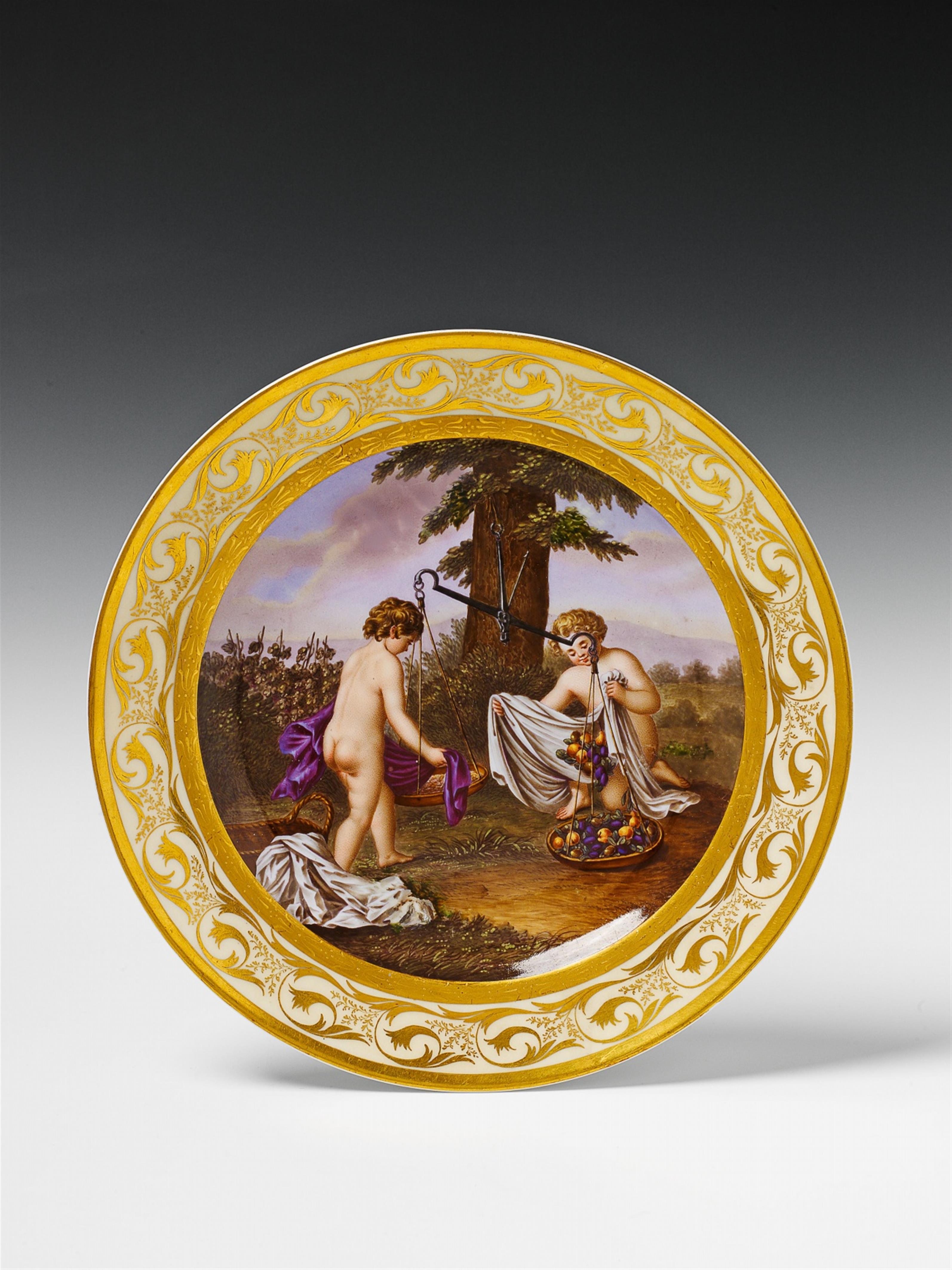 A Berlin KPM porcelain plate representing October. - image-1