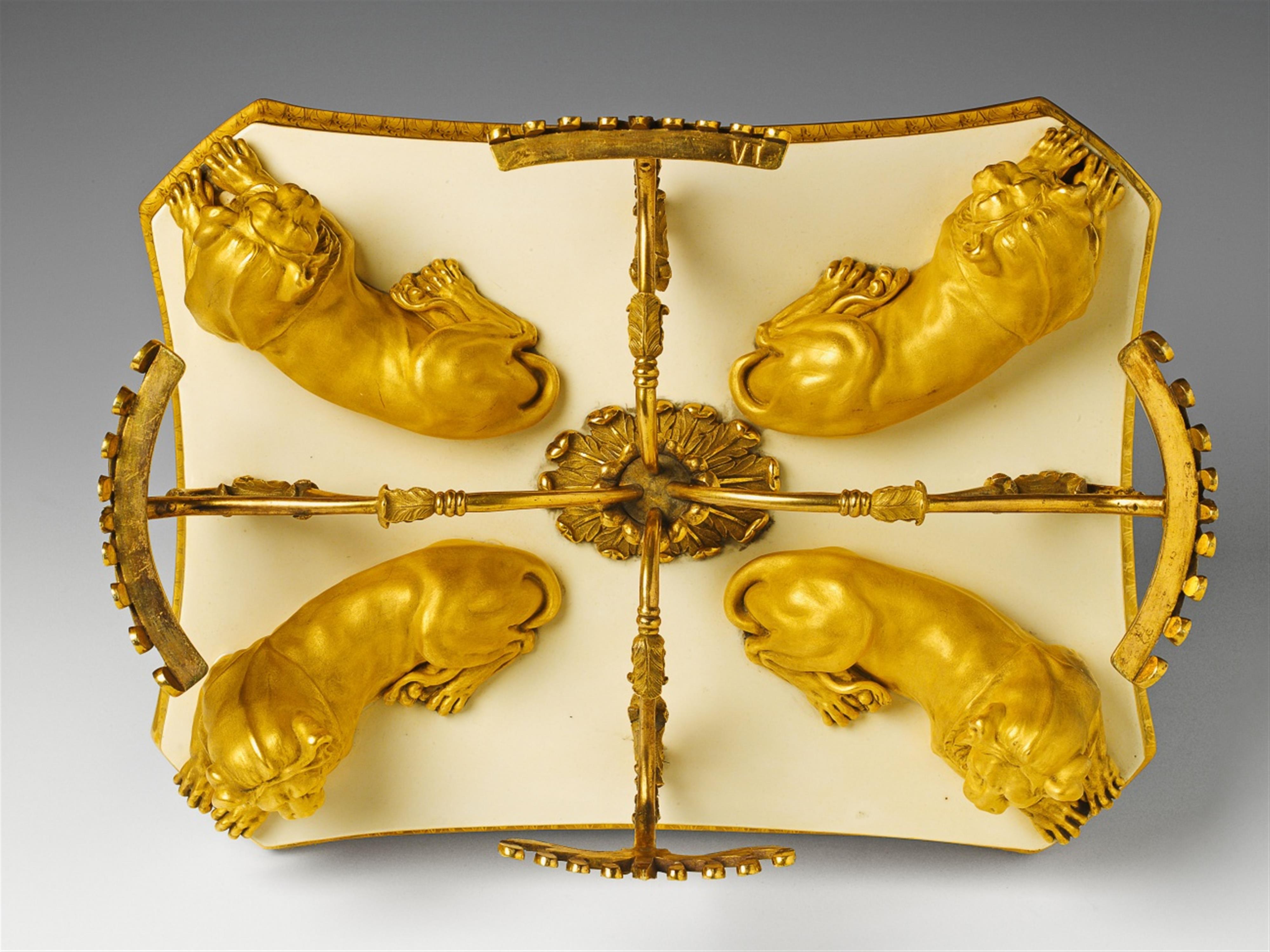 A pair of Berlin KPM neoclassical ormolu mounted porcelain table centrepieces. - image-9