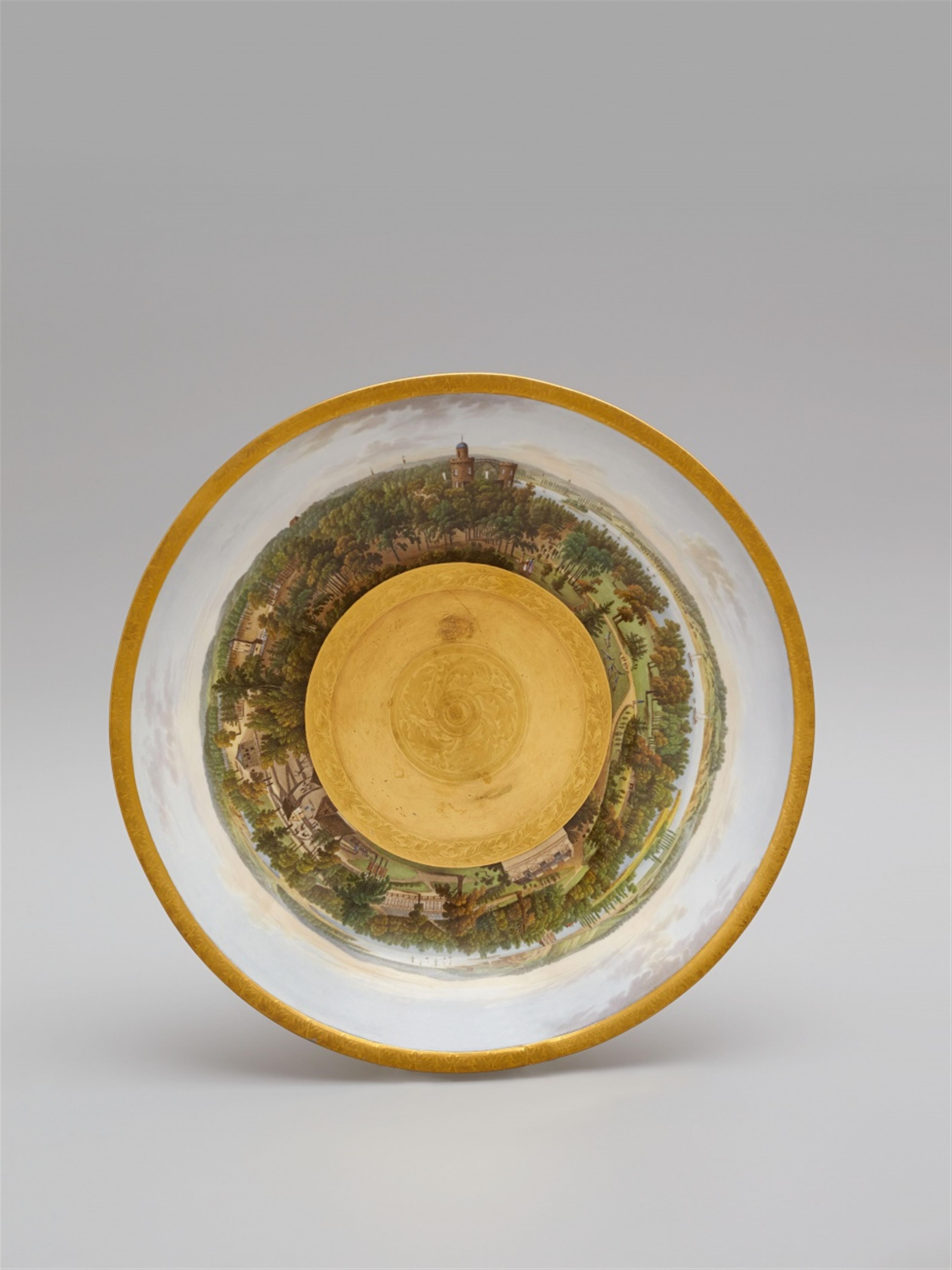 A Berlin KPM porcelain stembowl with a view of the Pfaueninsel. - image-2