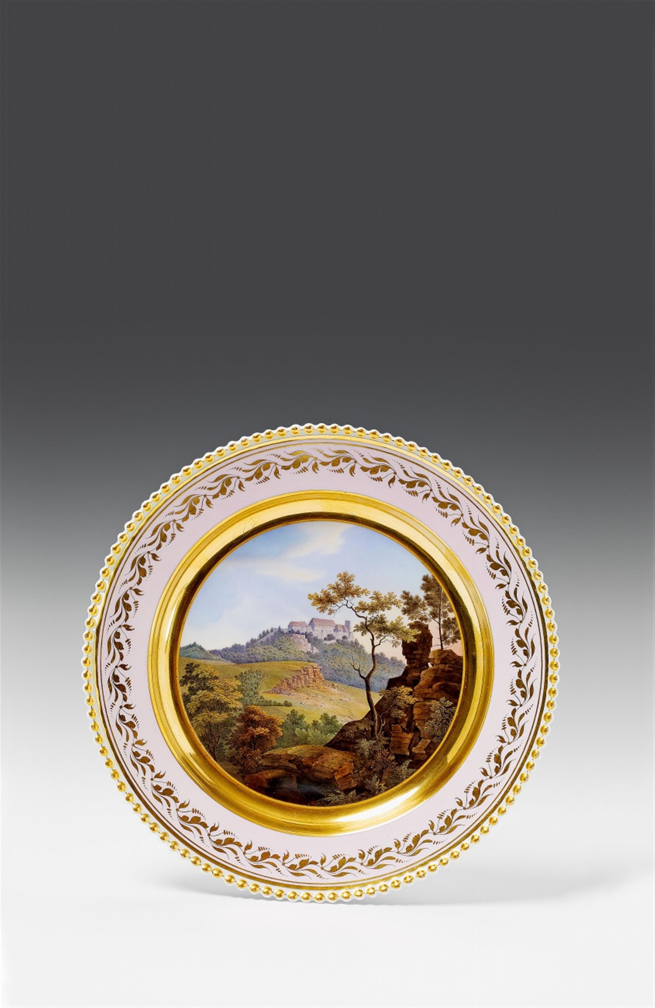 A Berlin KPM porcelain plate with a view of Wartburg. - image-1