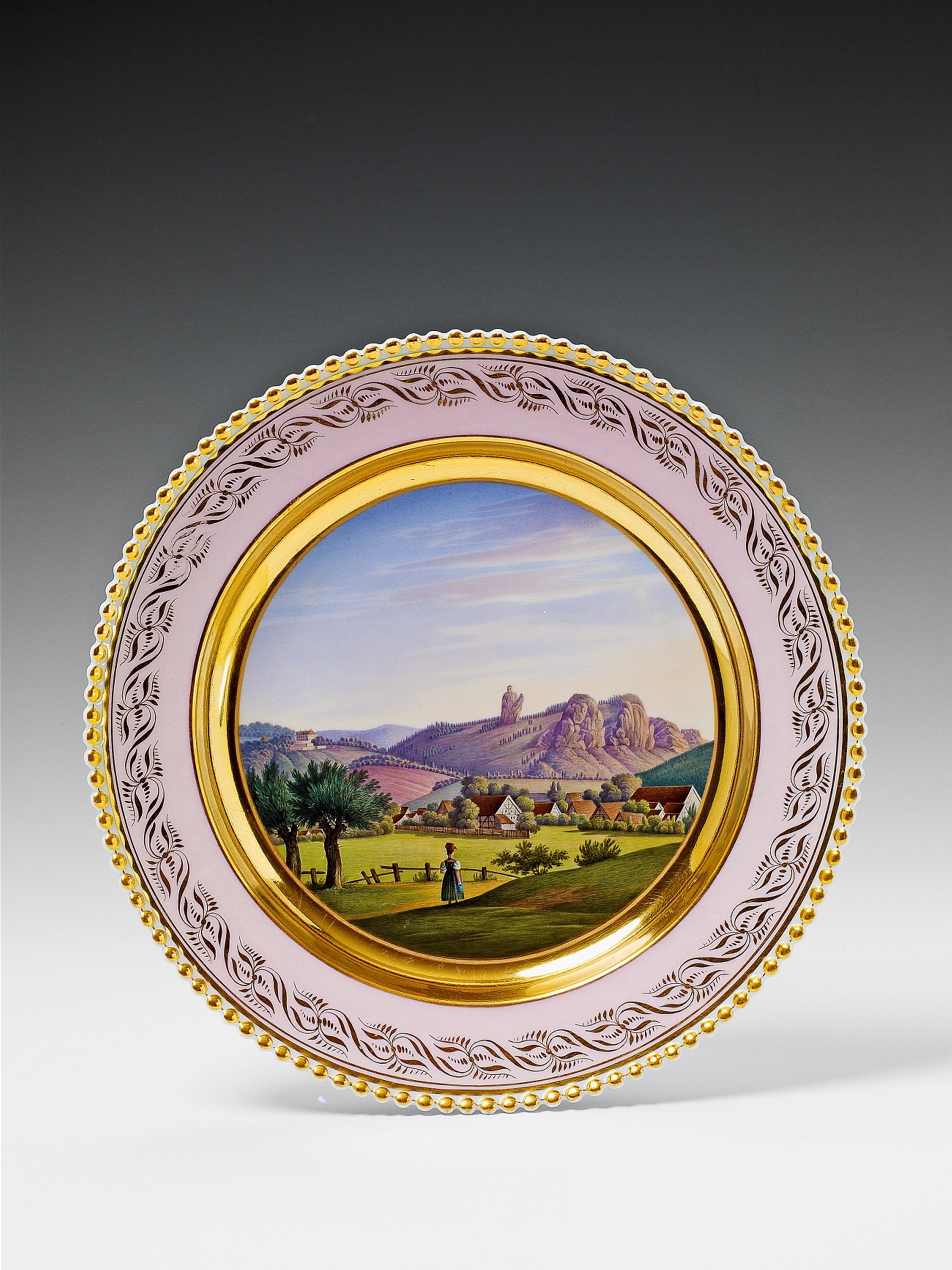 A Berlin KPM porcelain plate with a view of Altenstein. - image-1