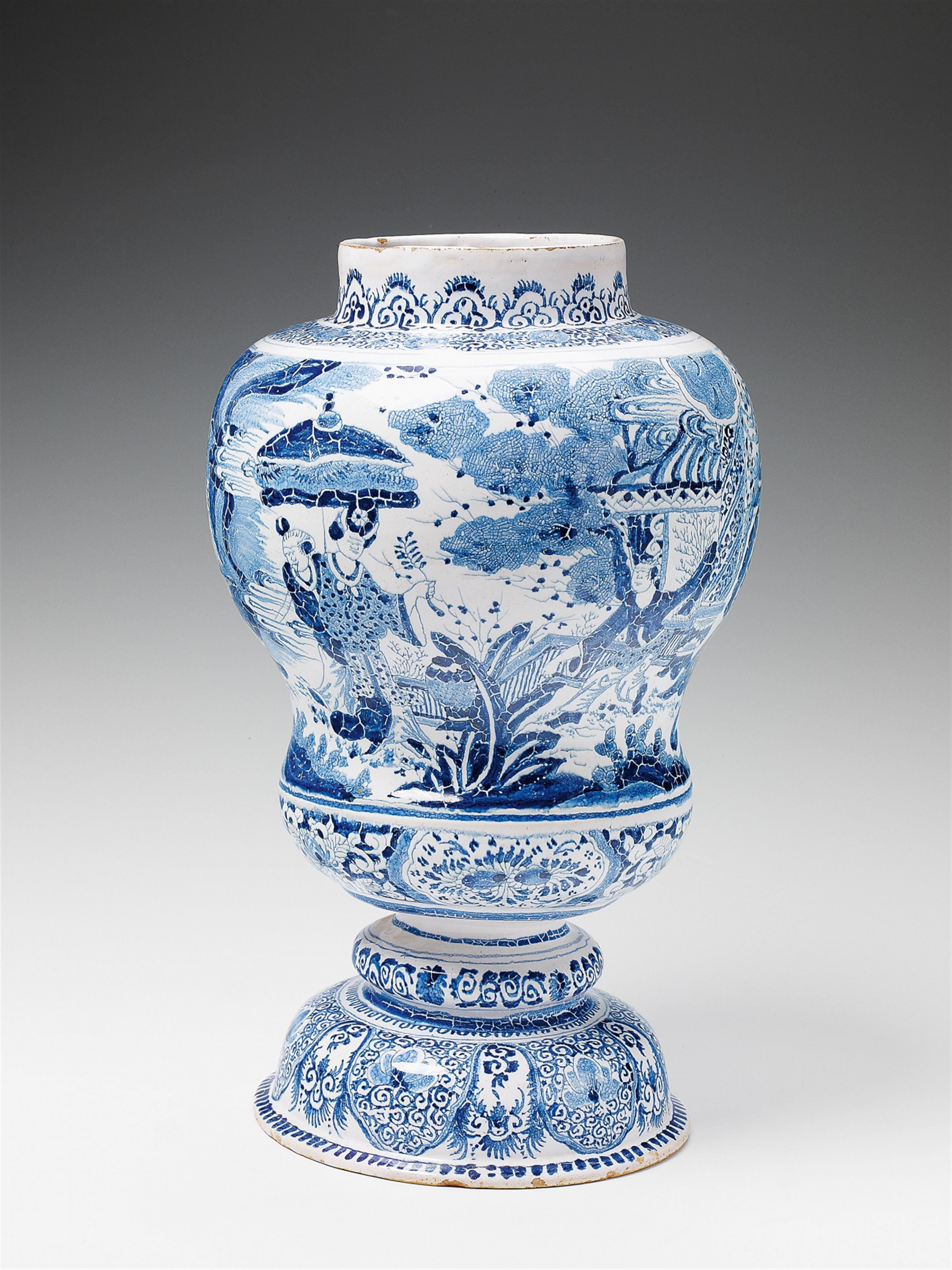A large Berlin faience baluster-form vase. - image-1