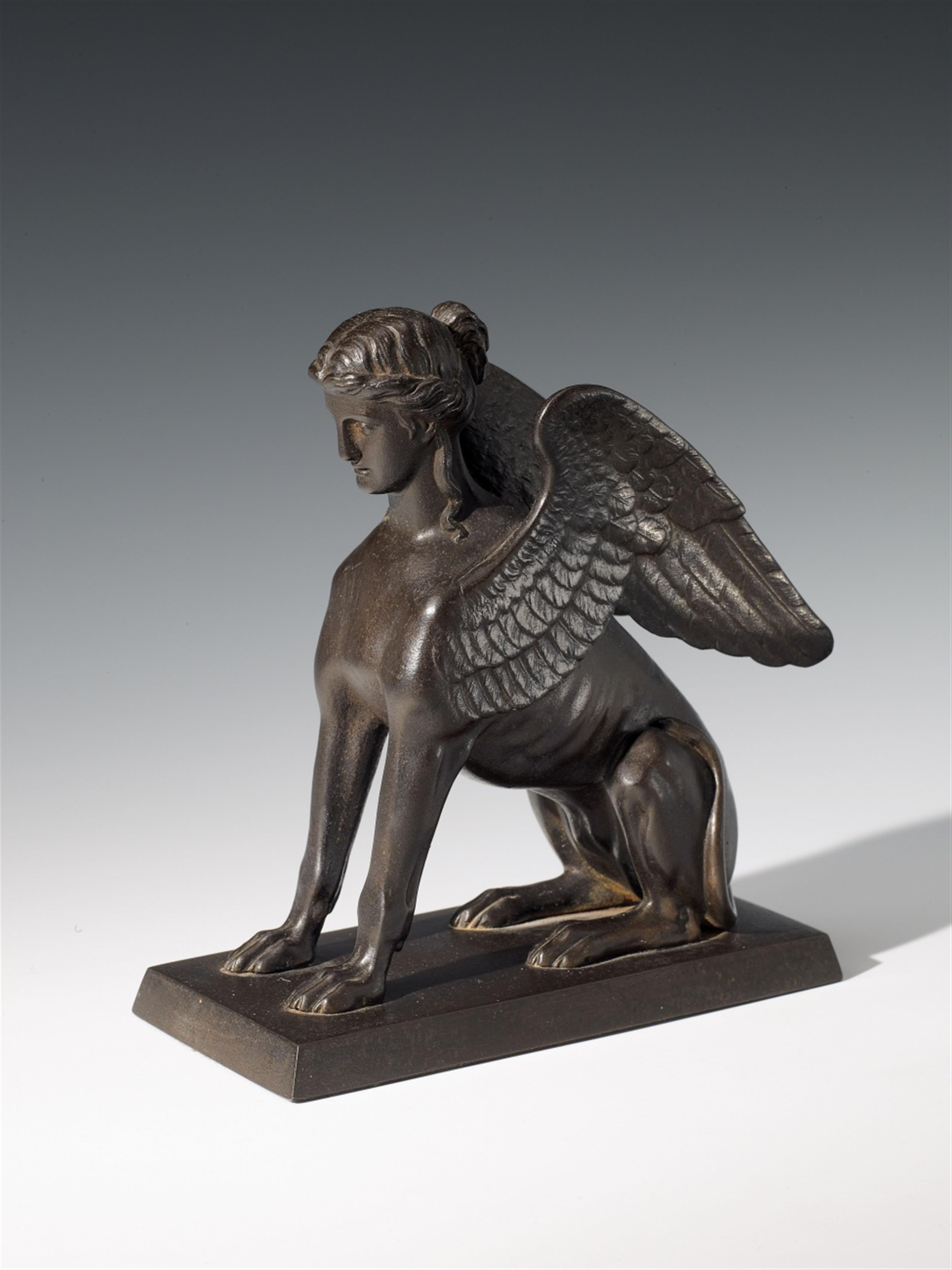 A Prussian cast iron figure of a winged Sphinx. - image-1