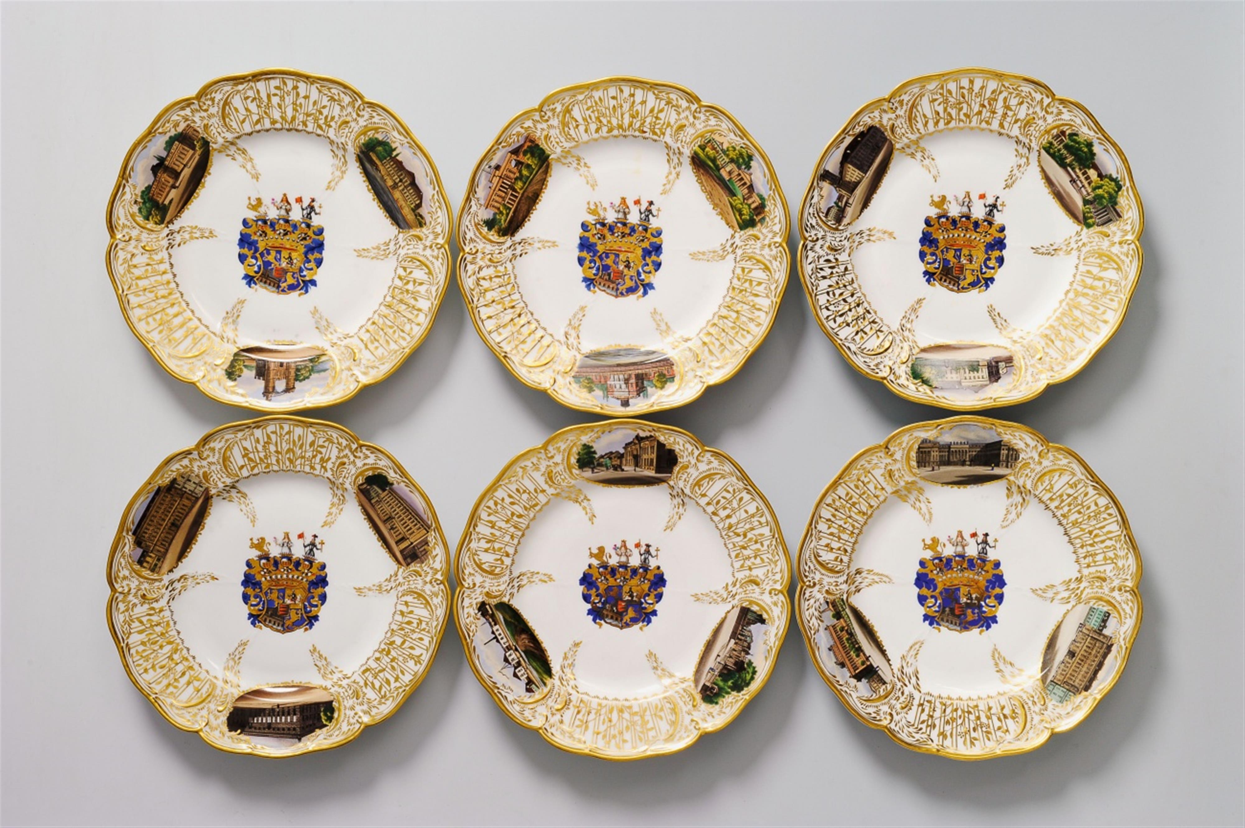 Six Berlin KPM porcelain heraldic plates with views of Berlin. - image-1