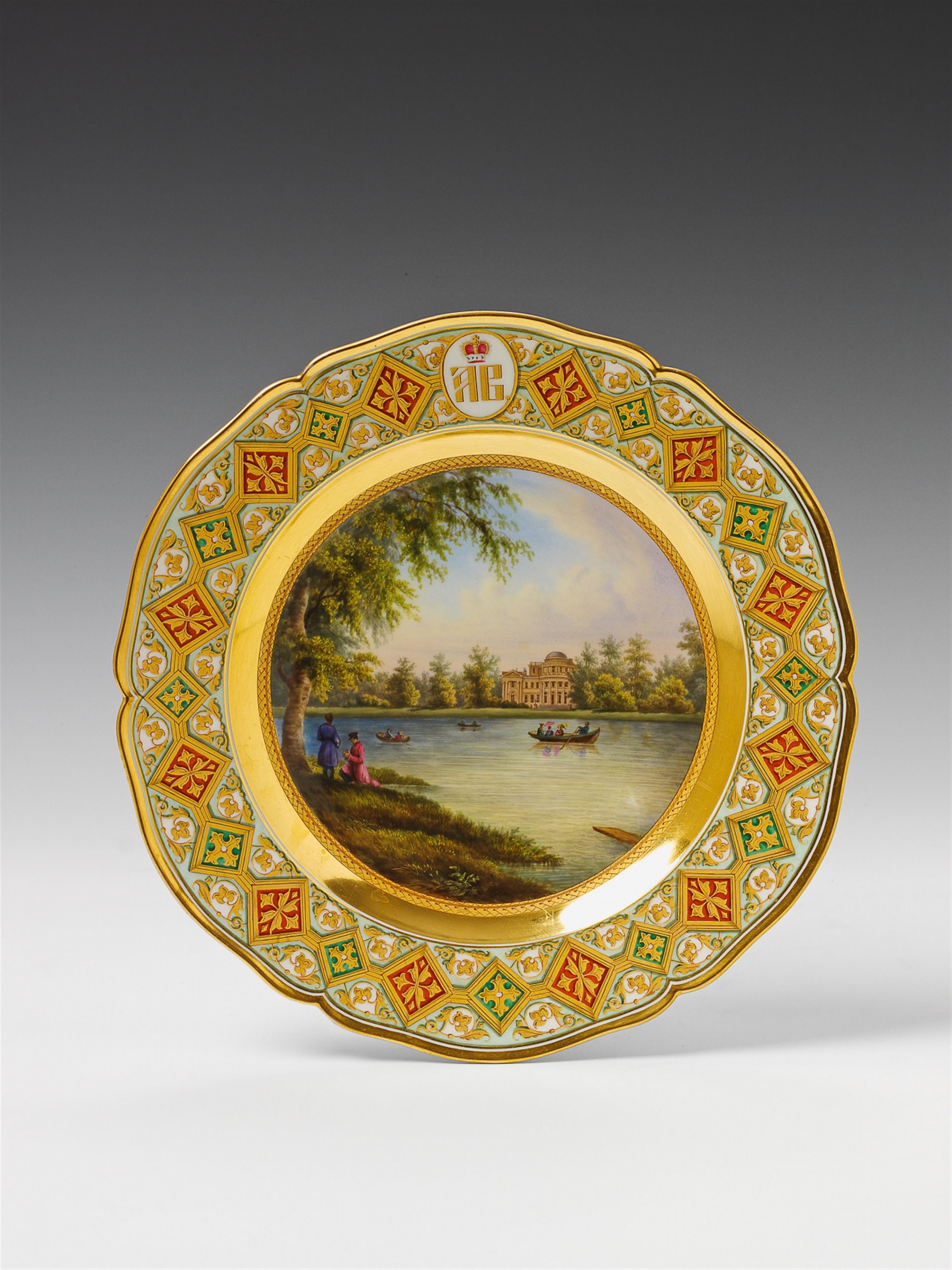 A Berlin KPM porcelain plate with a Russian view. - image-1