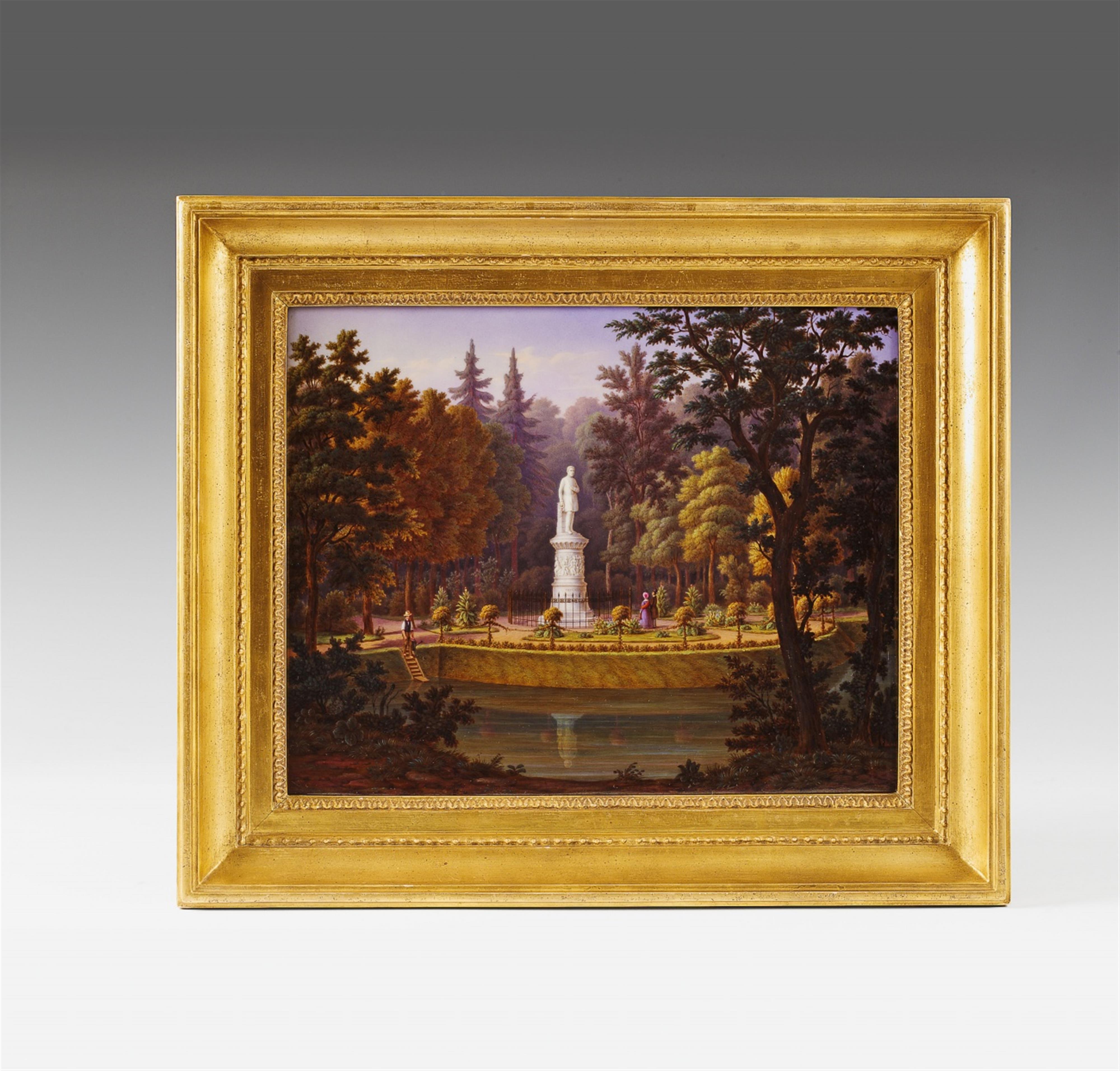 A Berlin KPM porcelain plaque with Frederick Wilhelm III's monument. - image-1