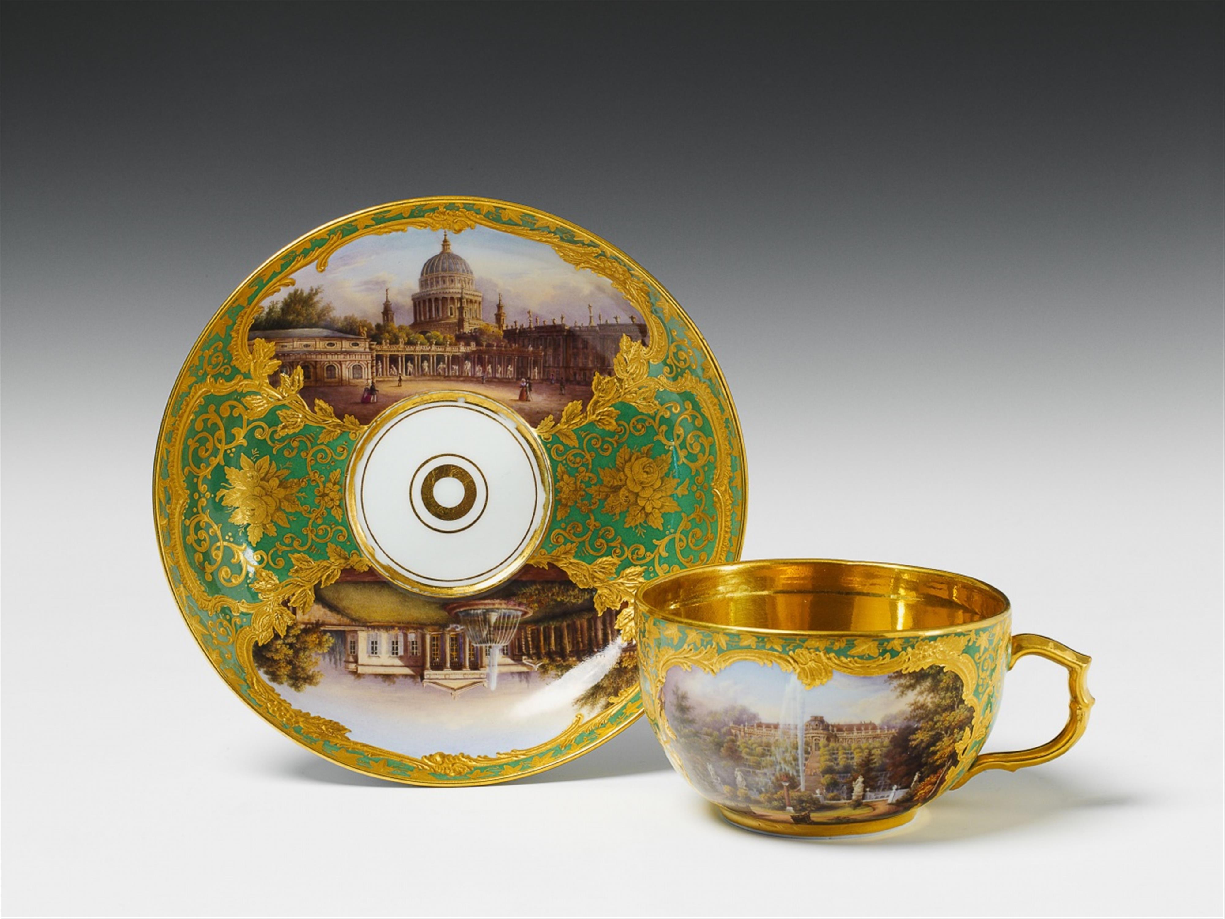 A large Berlin KPM porcelain cup with views of Potsdam. - image-1