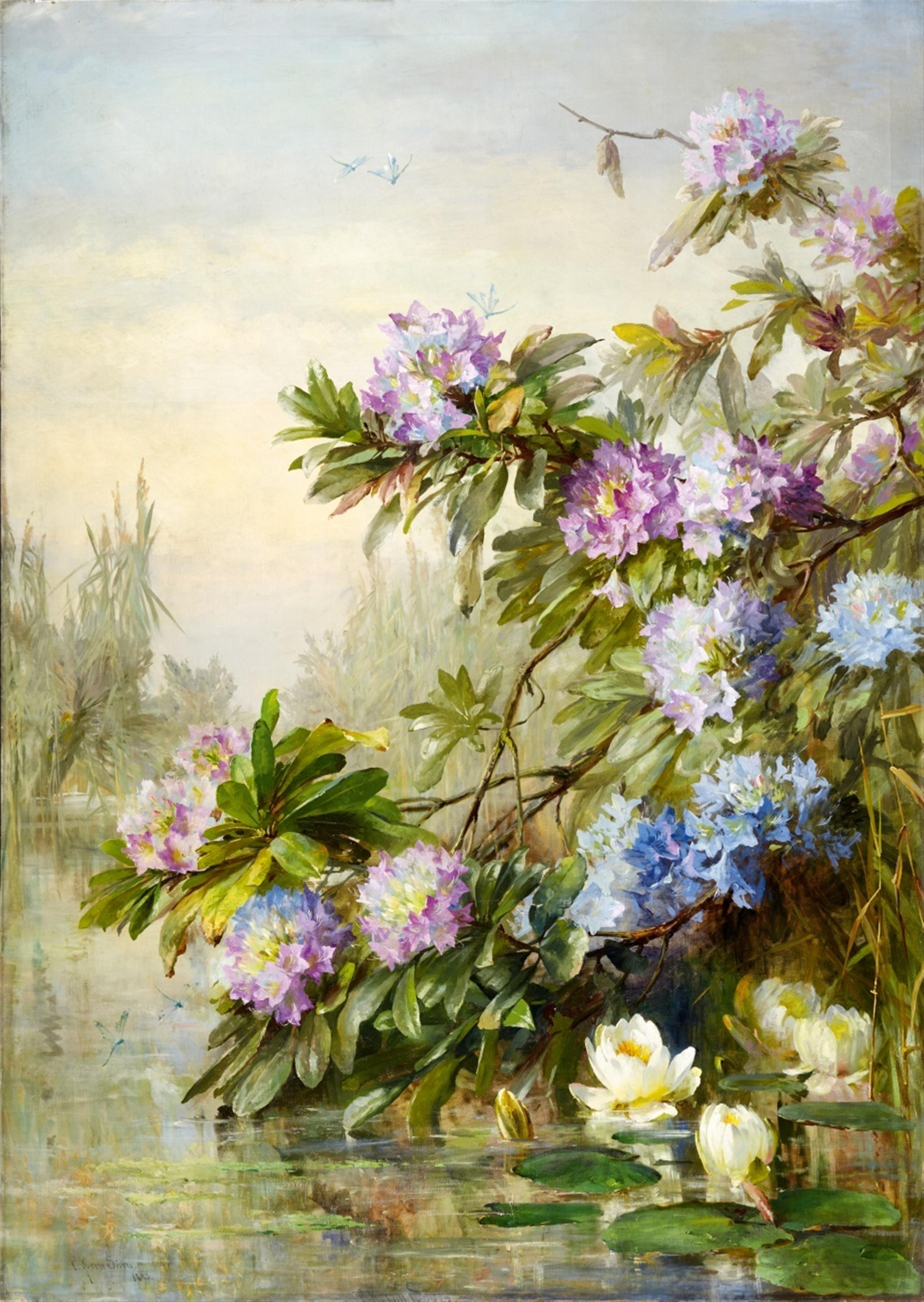 Clara von Sivers - Landschaftsausschnitt mit Frühlingsblüten - image-1