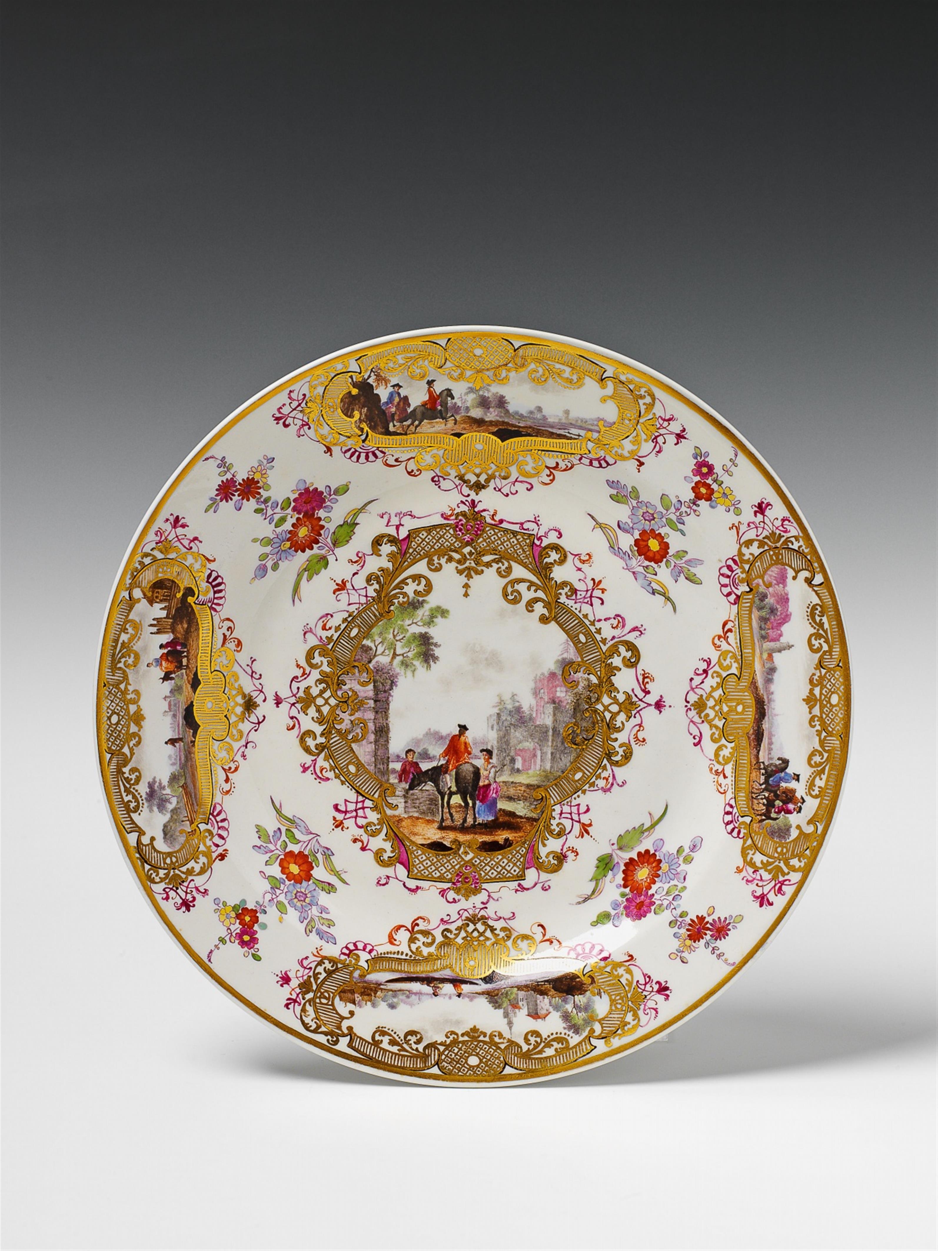 A Berlin KPM porcelain plate after a Meissen design. - image-1