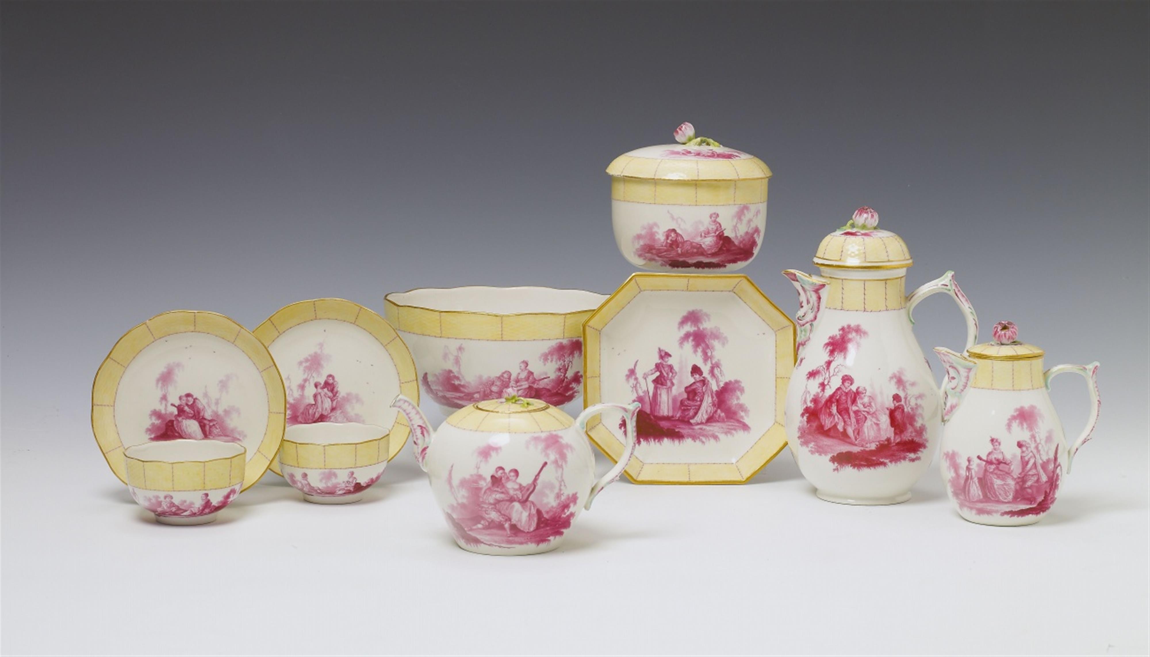 A Berlin KPM porcelain tea and coffee service with decor after Watteau. - image-1