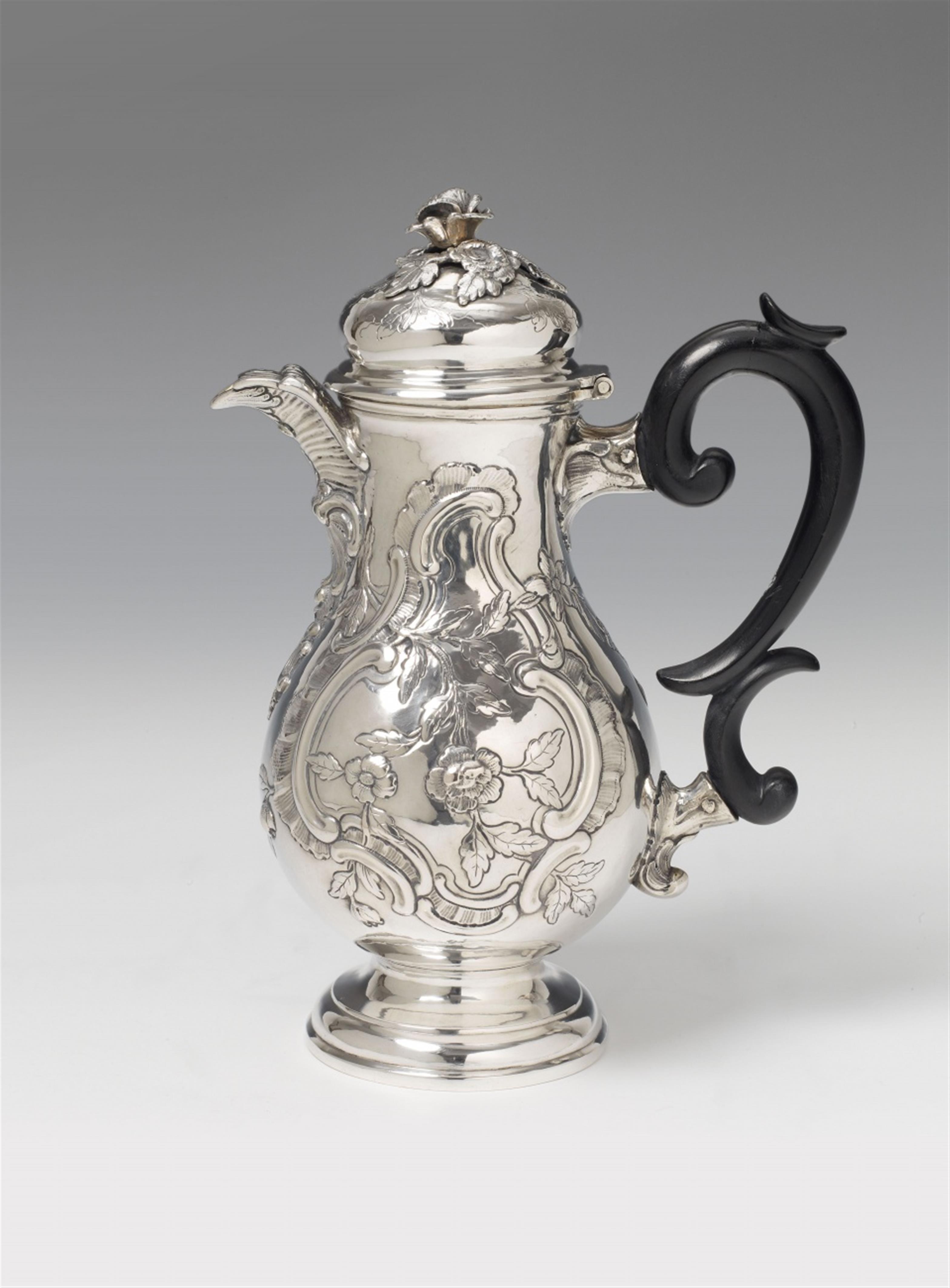 A Berlin silver interior gilt Frederician coffee pot. Marks of Hermann Neupert, ca. 1762 - 73. - image-1