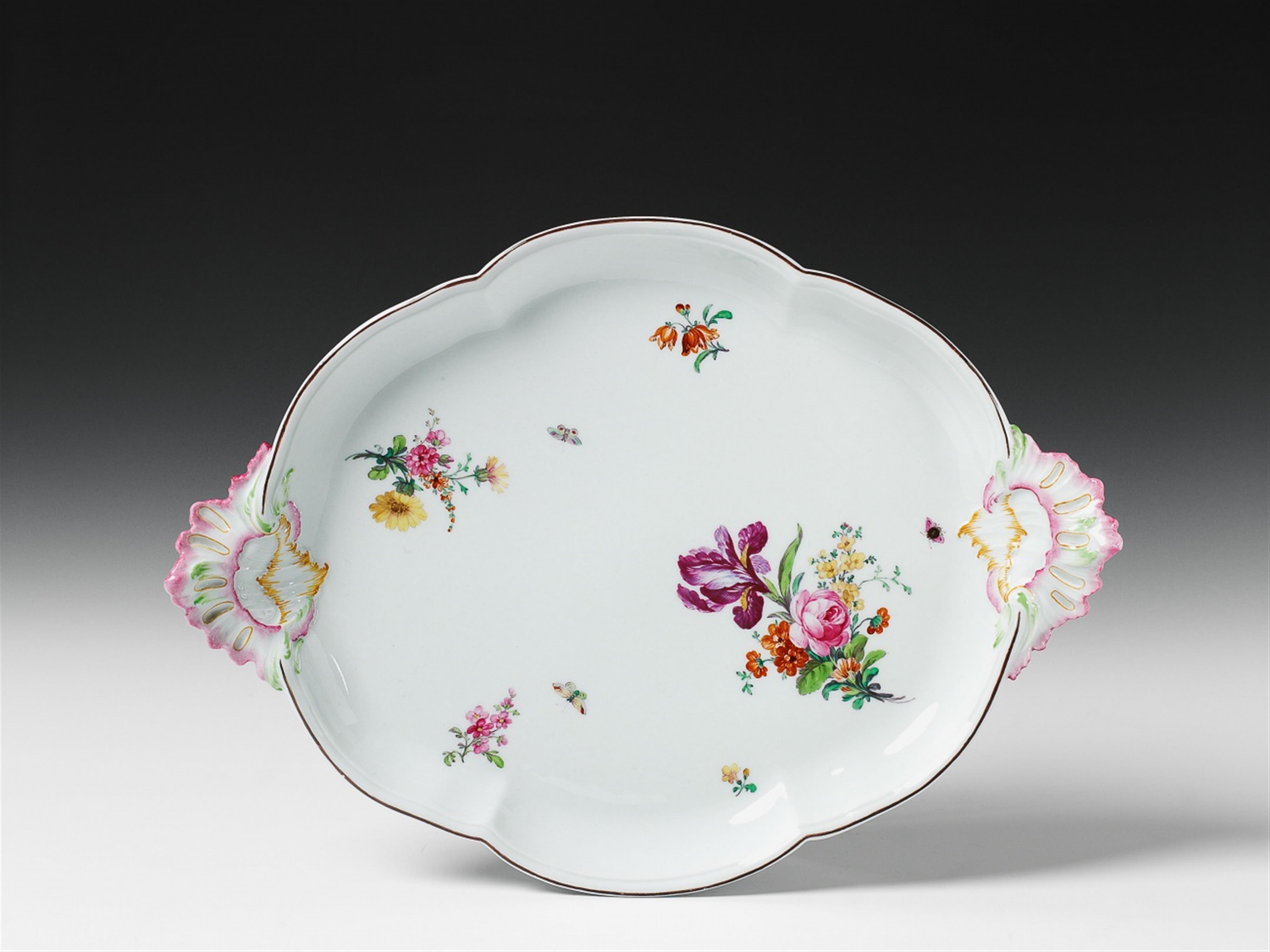 A Berlin KPM porcelain tray with floral decor. - image-1
