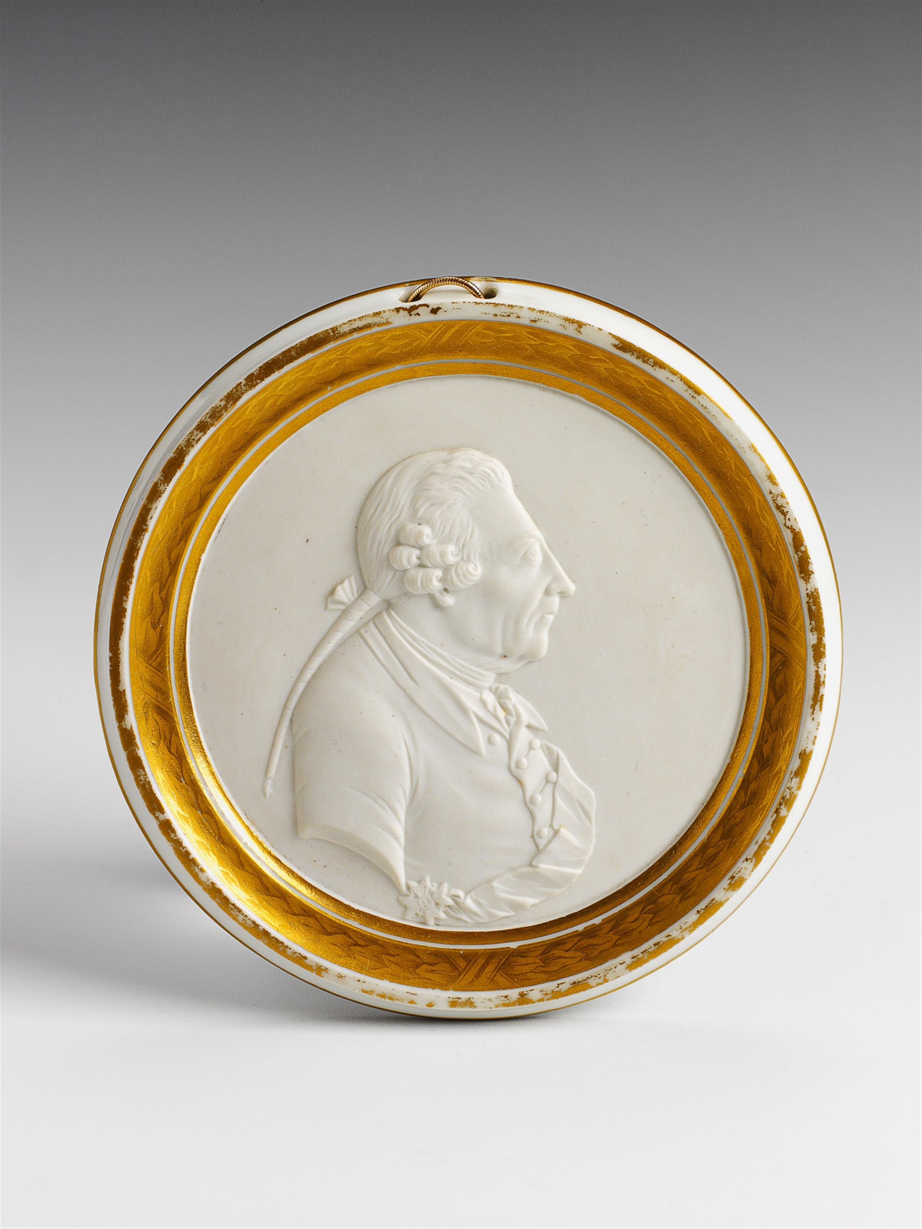 A Berlin KPM biscuit porcelain relief portrait of Frederick II. - image-1