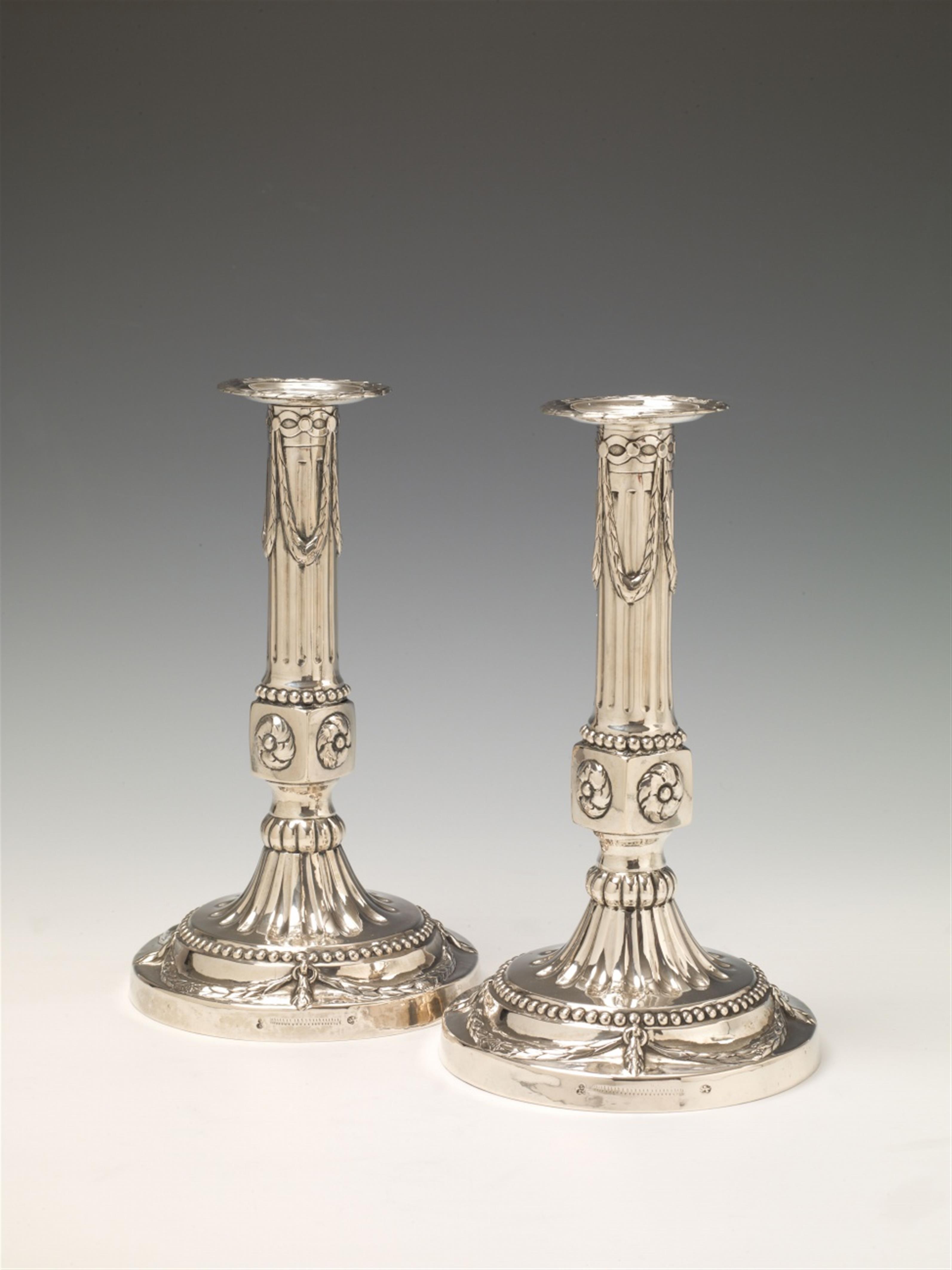 A pair of Stuttgart silver candlesticks. Marks of Christoph Friedrich Sick, ca. 1780. - image-2