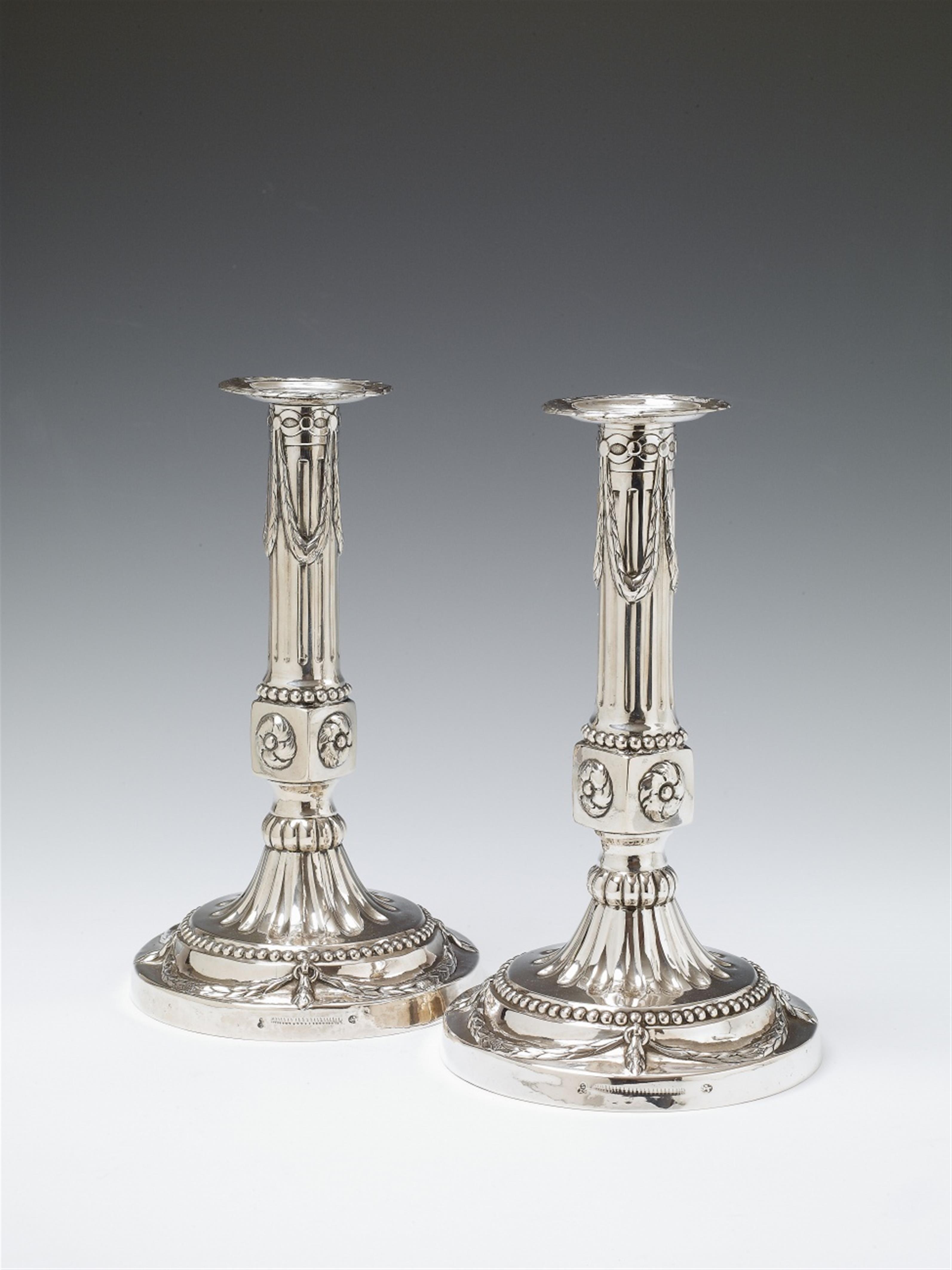 A pair of Stuttgart silver candlesticks. Marks of Christoph Friedrich Sick, ca. 1780. - image-1