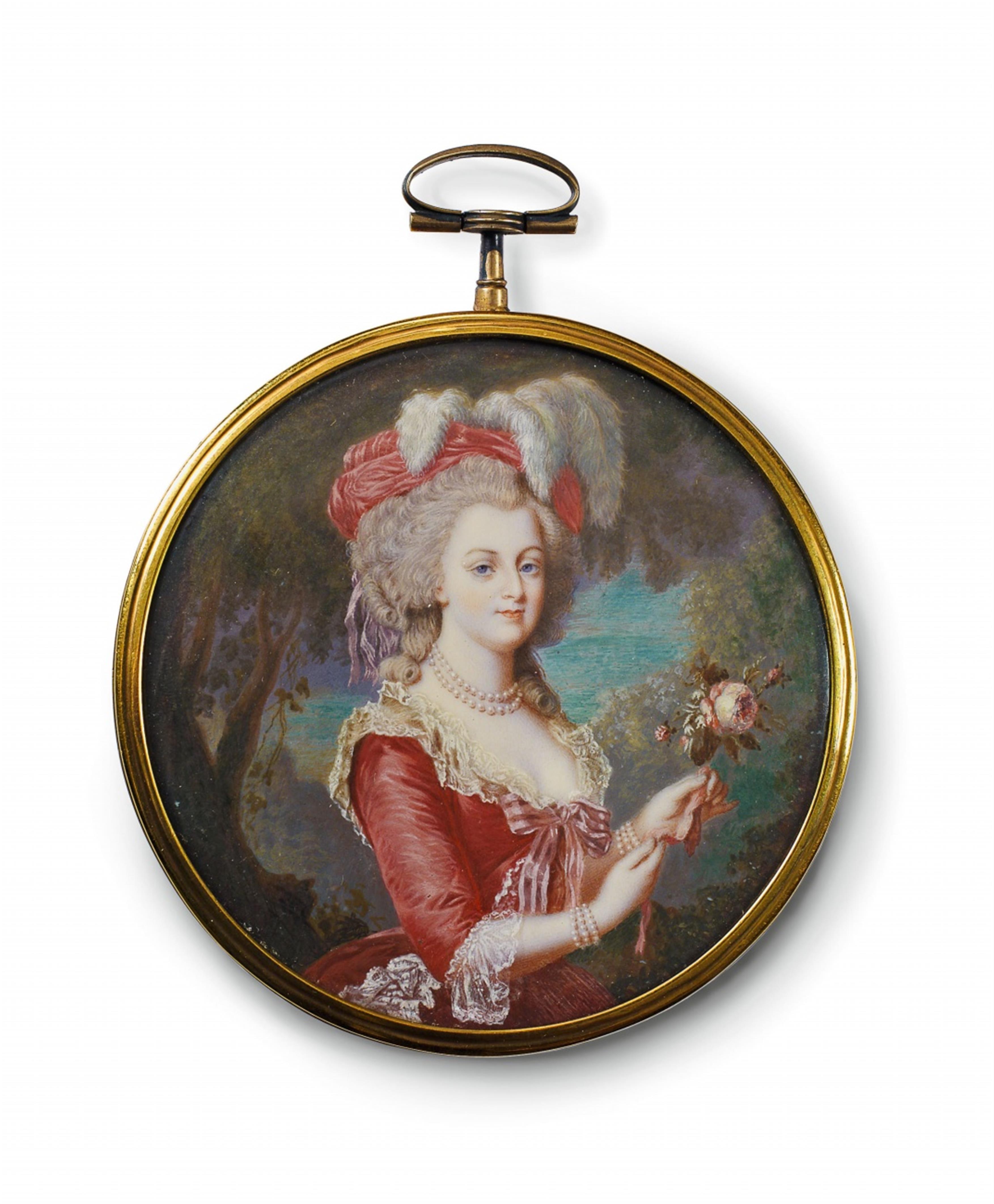 A French portrait of Marie Antoinette de France "à la Rose". - image-1